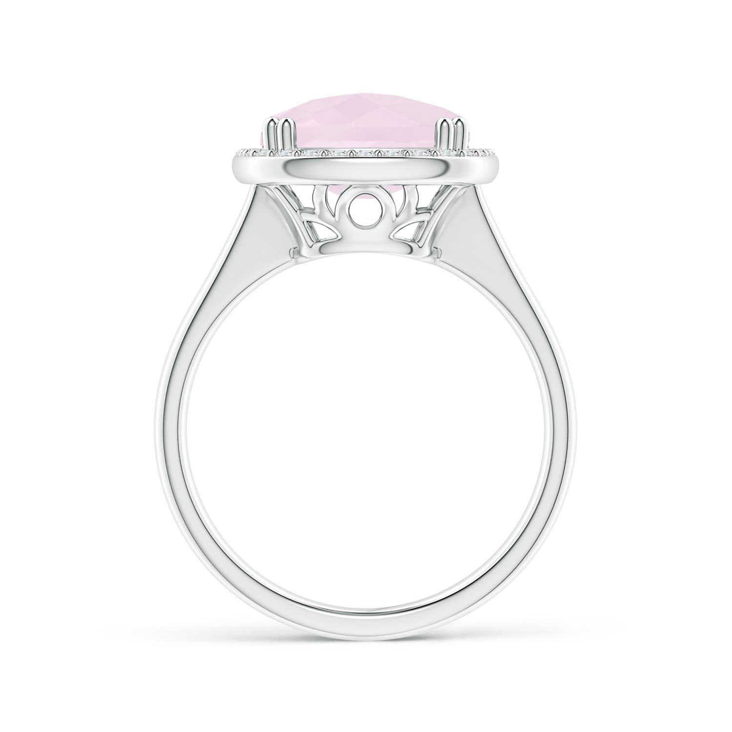 A - Rose Quartz / 4.94 CT / 14 KT White Gold