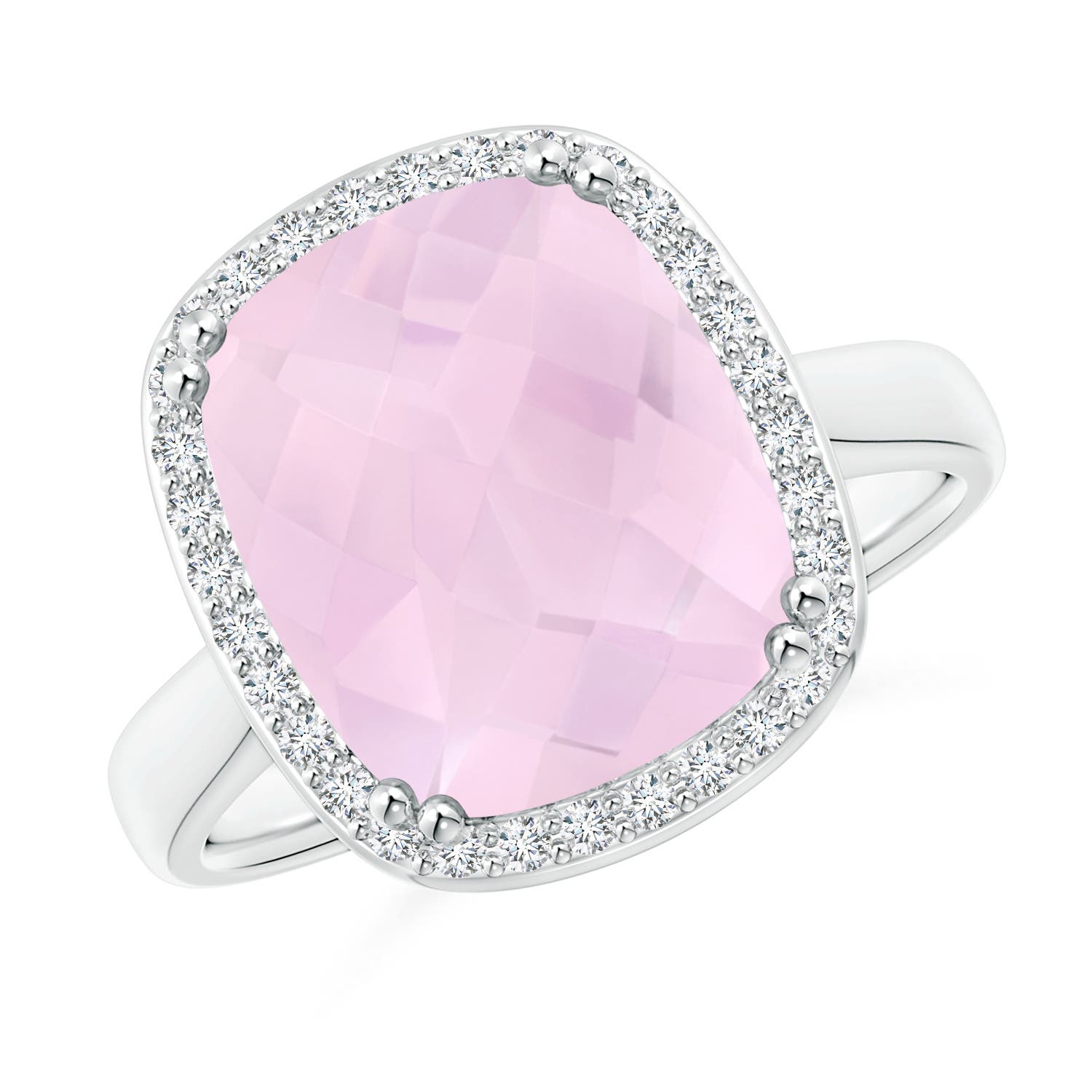 AA - Rose Quartz / 4.94 CT / 14 KT White Gold