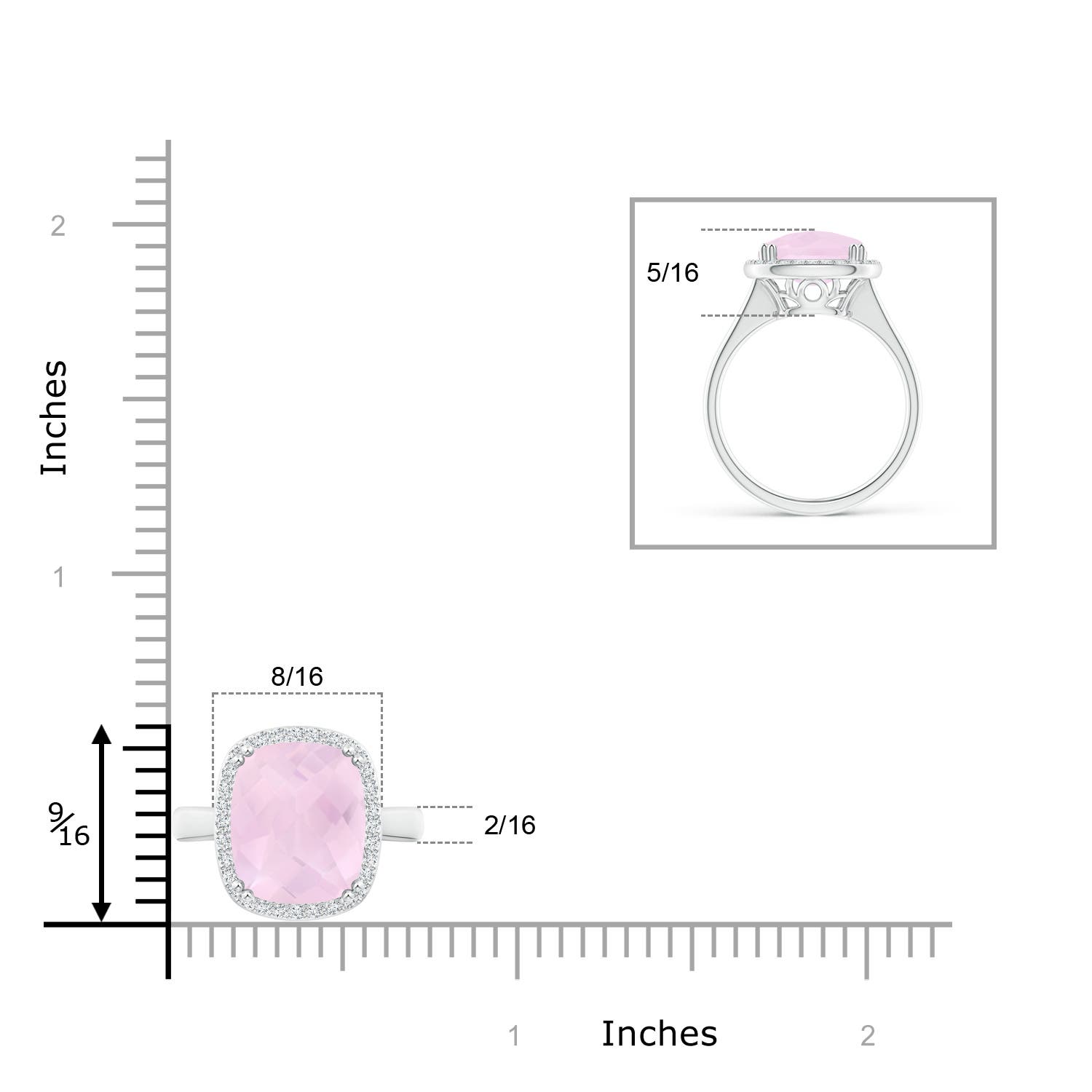 AA - Rose Quartz / 4.94 CT / 14 KT White Gold