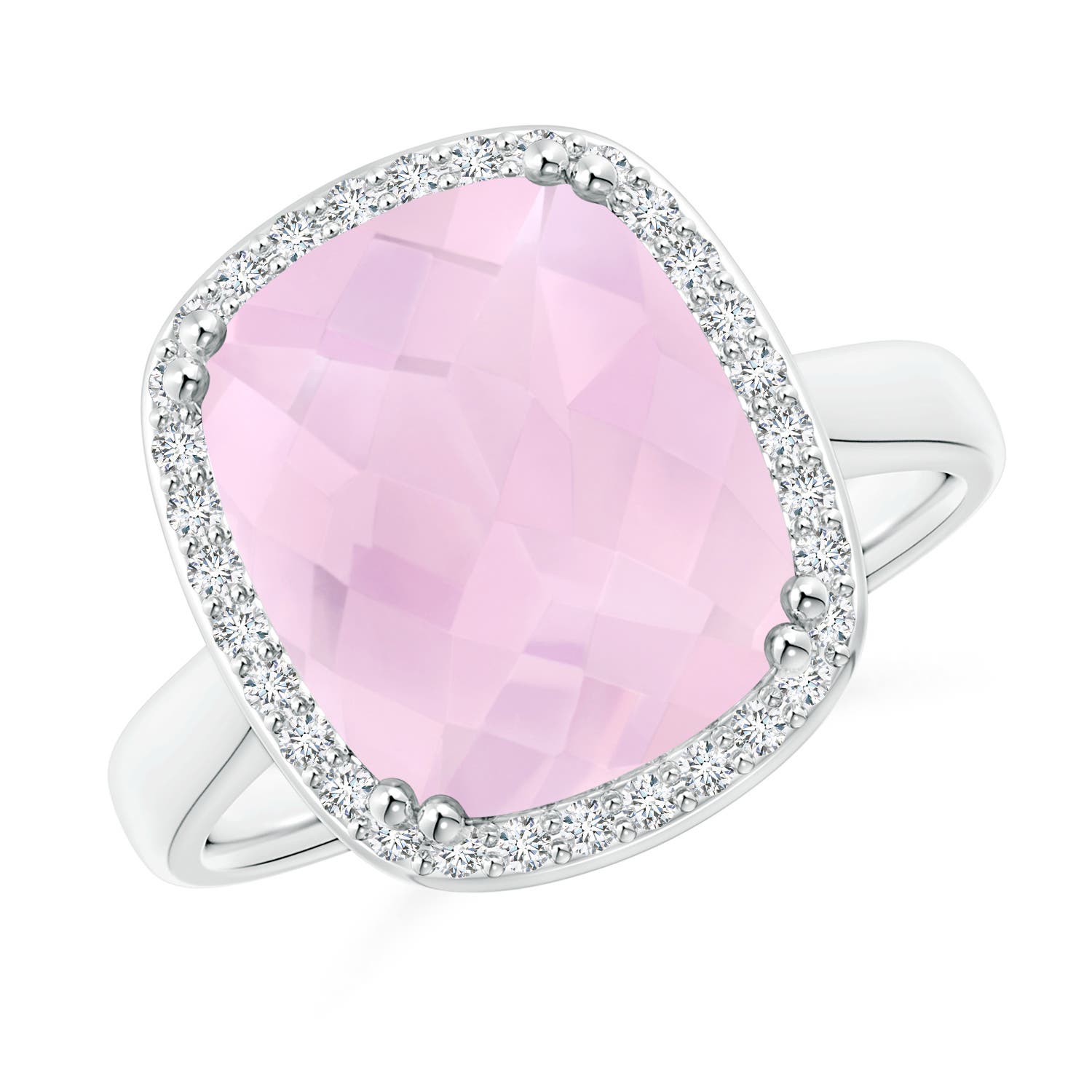 AAA - Rose Quartz / 4.94 CT / 14 KT White Gold