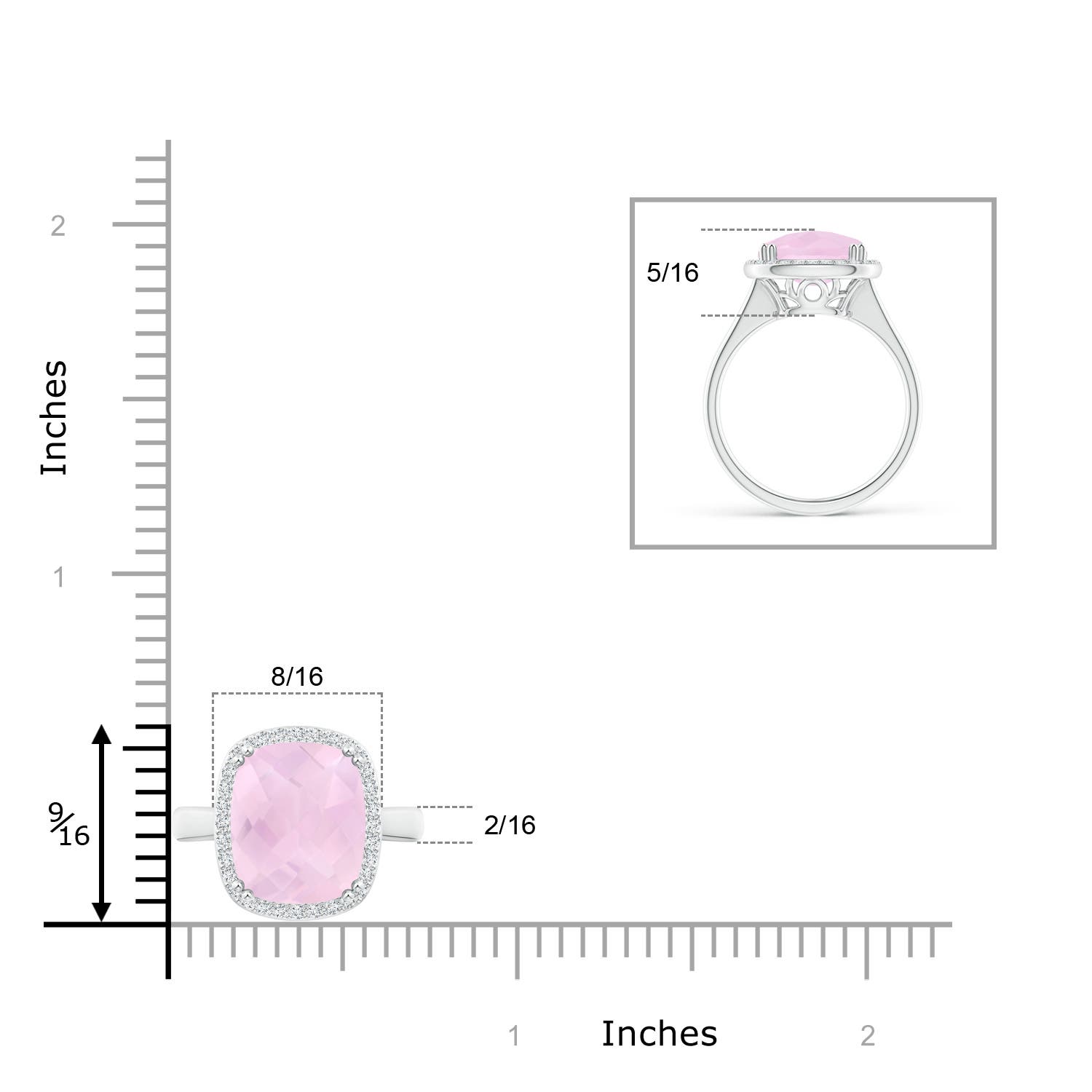 AAA - Rose Quartz / 4.94 CT / 14 KT White Gold