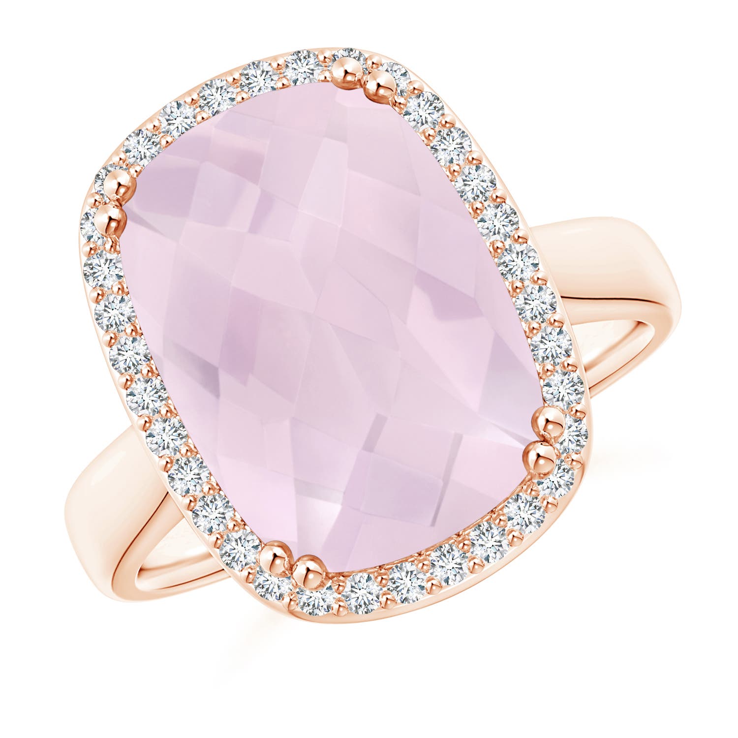 A - Rose Quartz / 6.47 CT / 14 KT Rose Gold