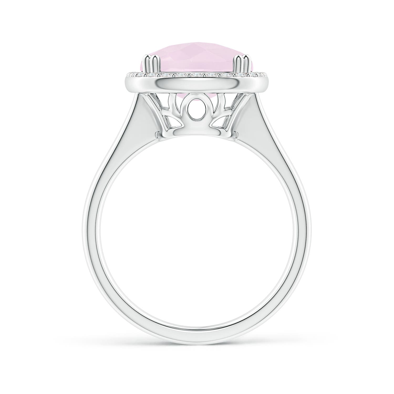 A - Rose Quartz / 6.47 CT / 14 KT White Gold