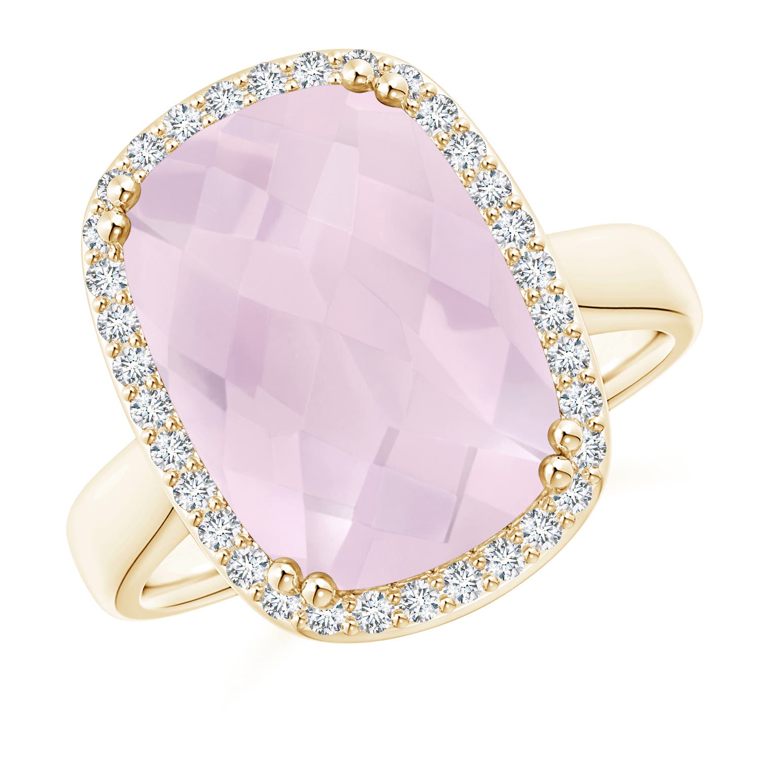 A - Rose Quartz / 6.47 CT / 14 KT Yellow Gold