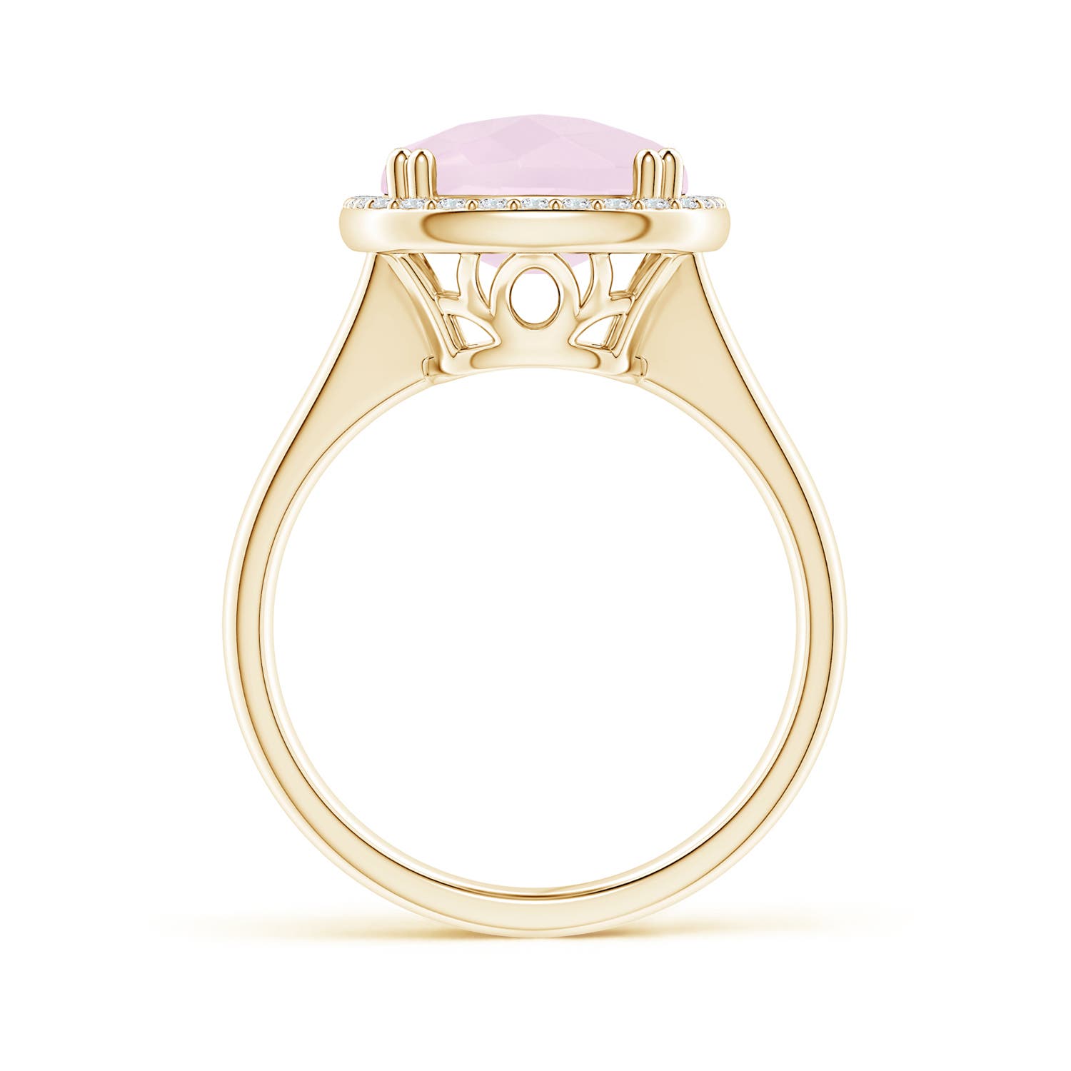 A - Rose Quartz / 6.47 CT / 14 KT Yellow Gold