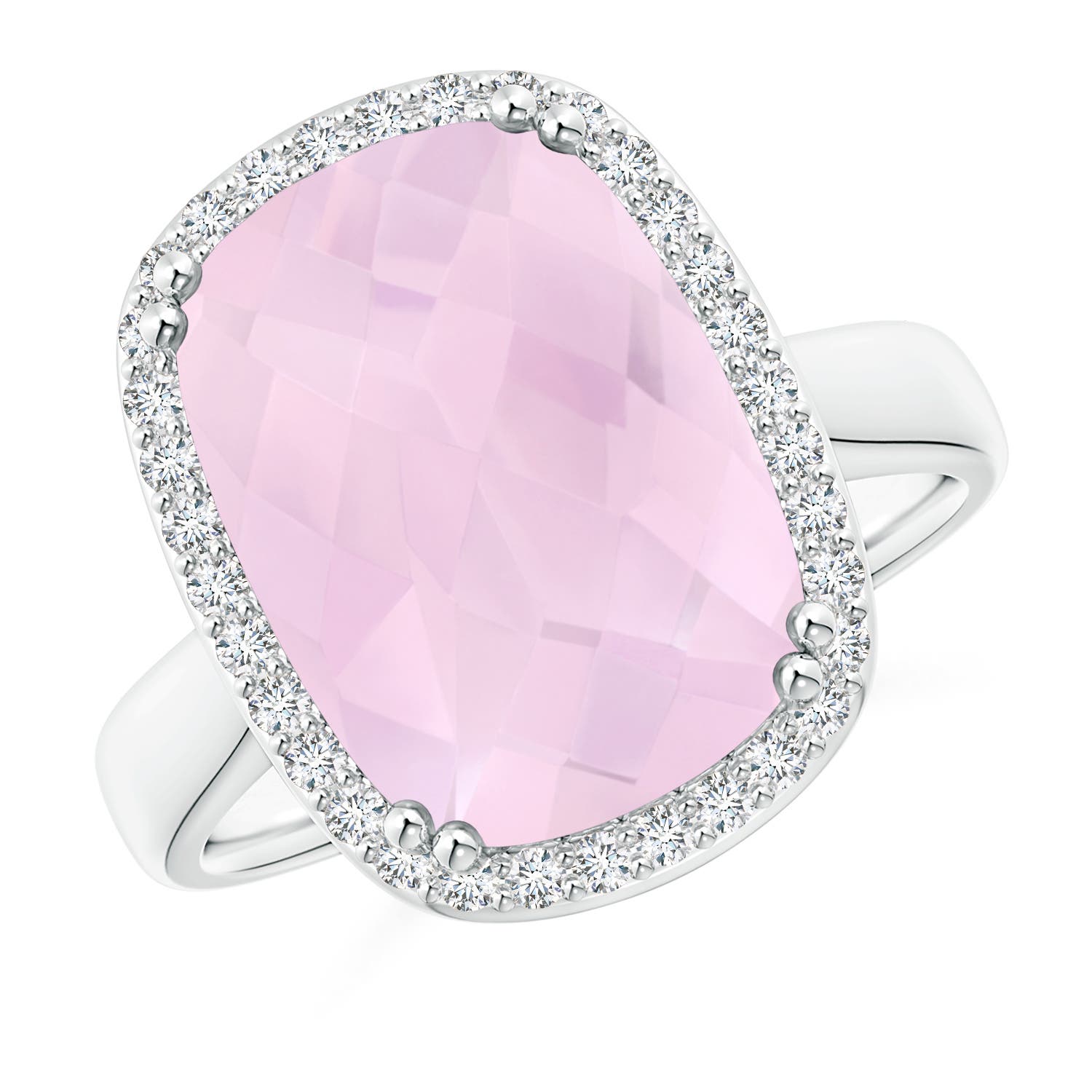 AA - Rose Quartz / 6.47 CT / 14 KT White Gold