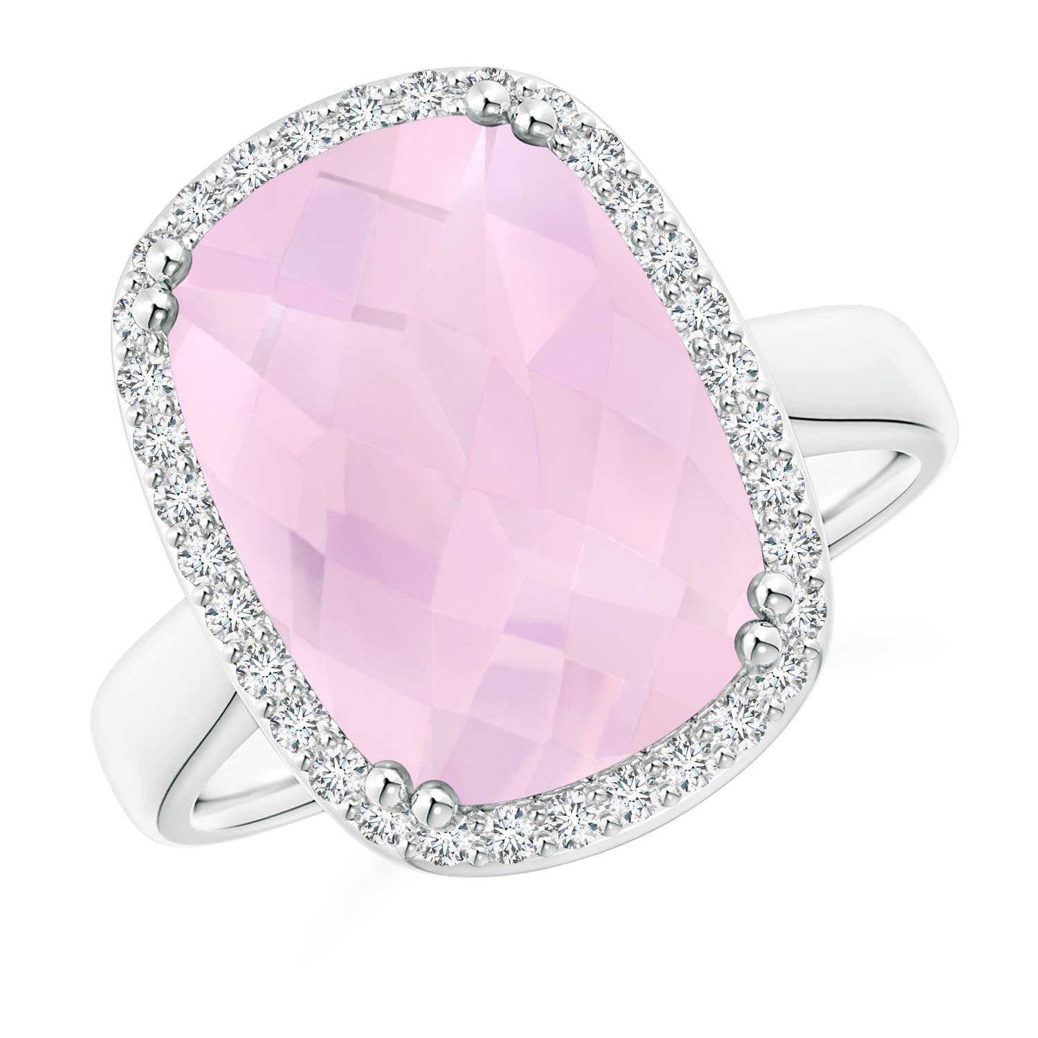 AAA - Rose Quartz / 6.47 CT / 14 KT White Gold