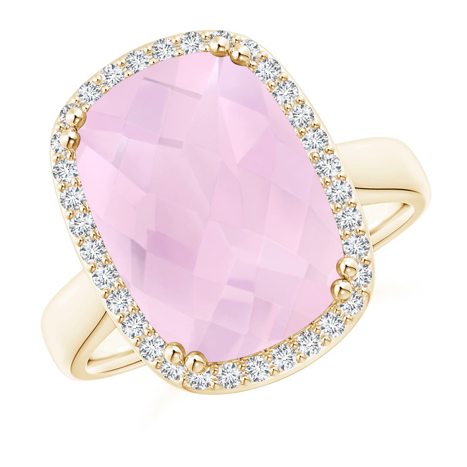 AAA - Rose Quartz / 6.47 CT / 14 KT Yellow Gold