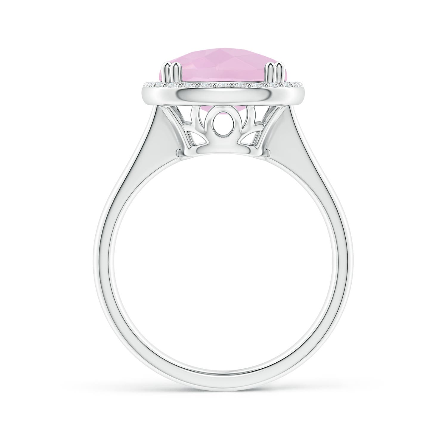 AAAA - Rose Quartz / 6.47 CT / 14 KT White Gold