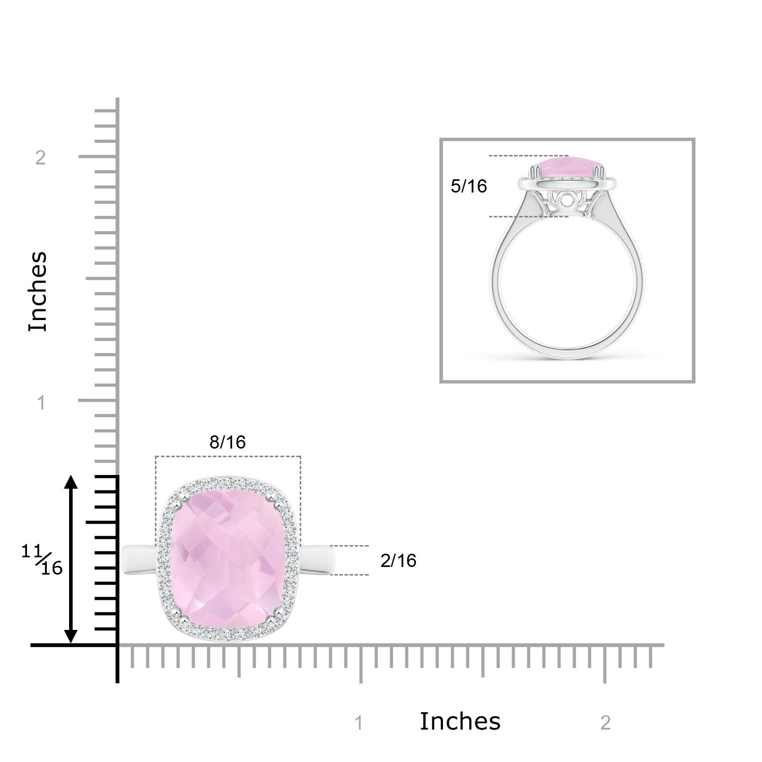 AAAA - Rose Quartz / 6.47 CT / 14 KT White Gold