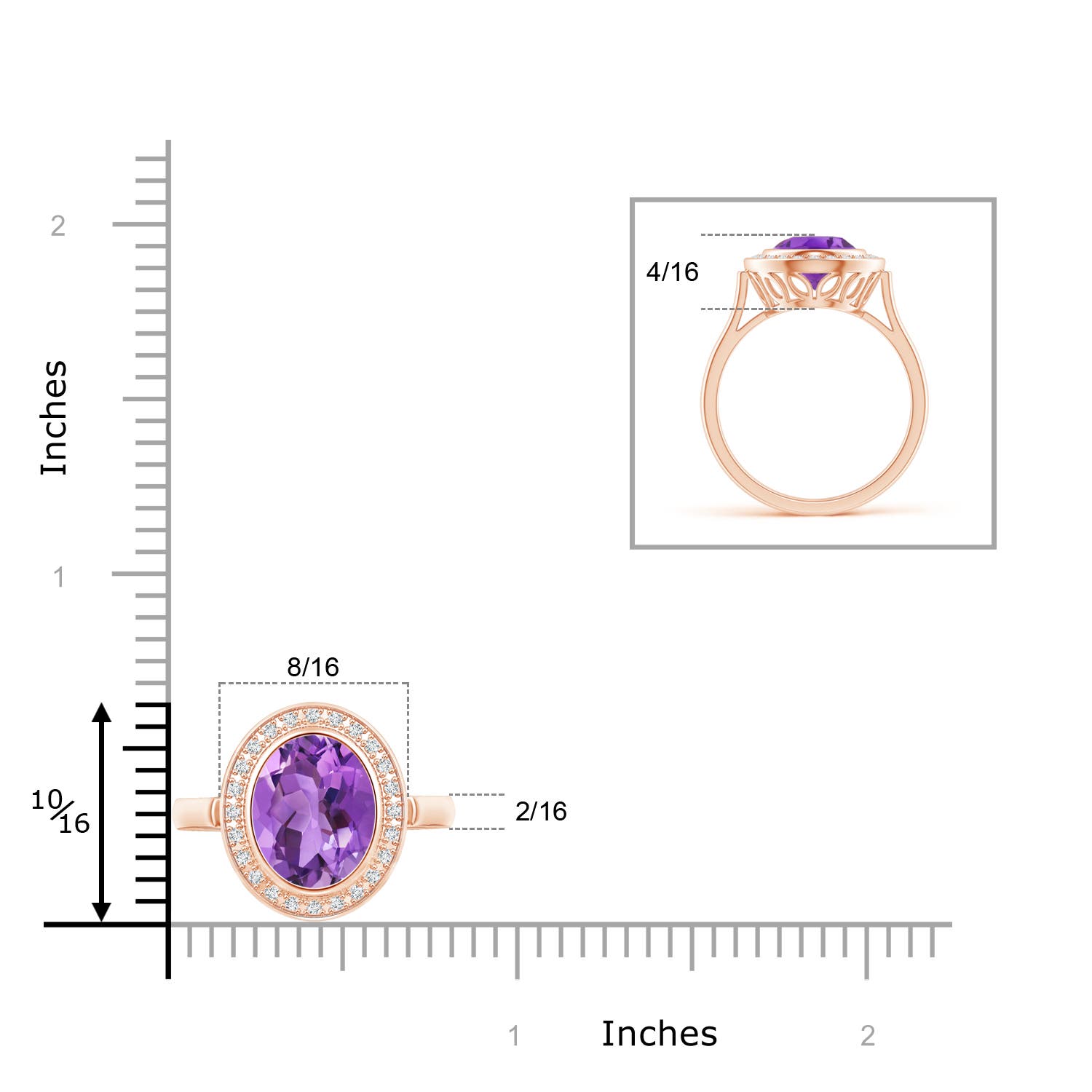 AA - Amethyst / 2.44 CT / 14 KT Rose Gold