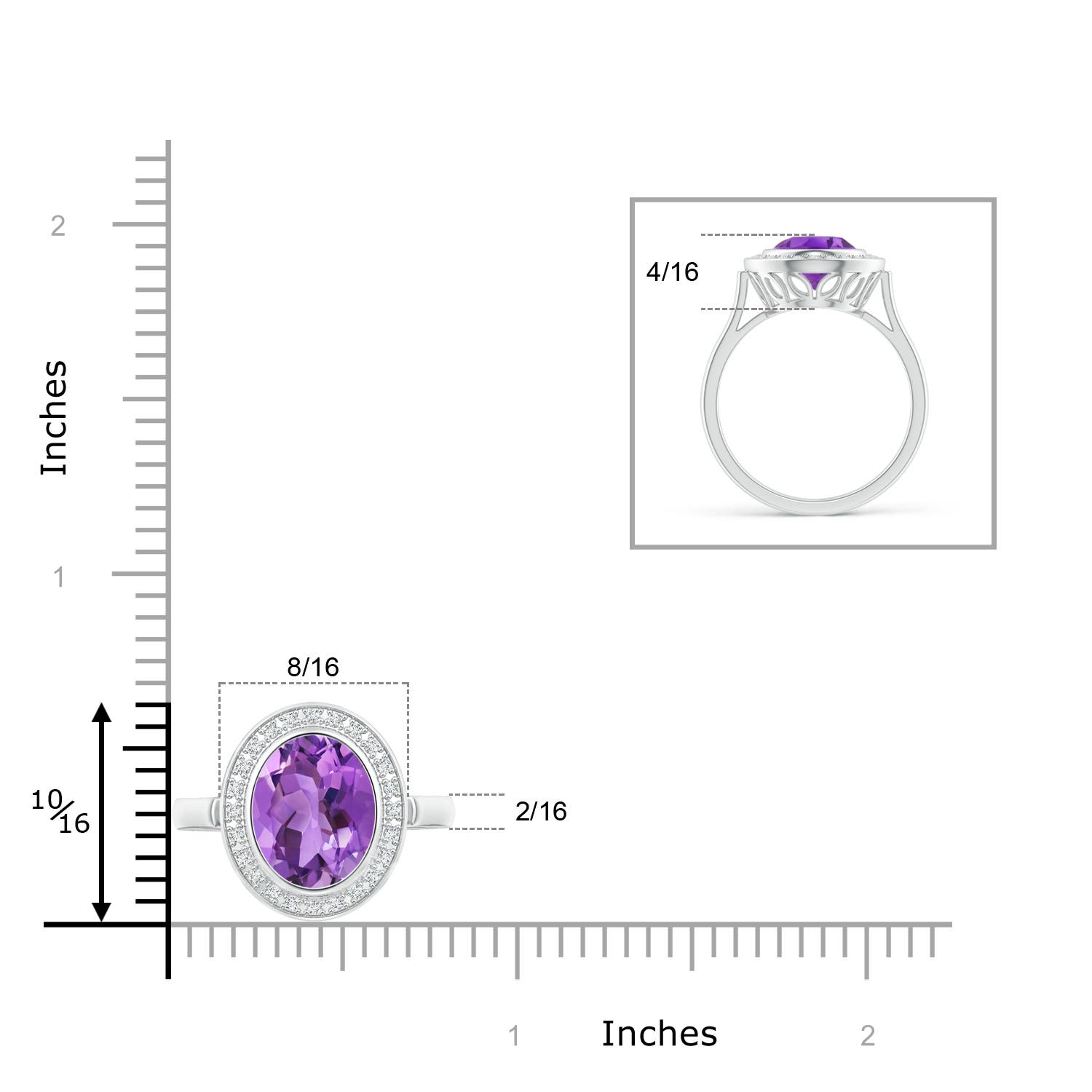 AA - Amethyst / 2.44 CT / 14 KT White Gold