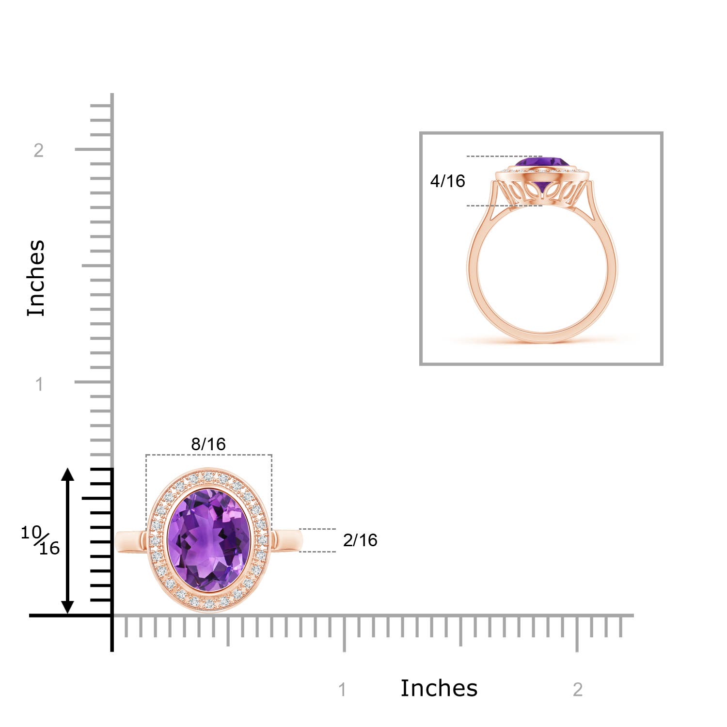 AAA - Amethyst / 2.44 CT / 14 KT Rose Gold