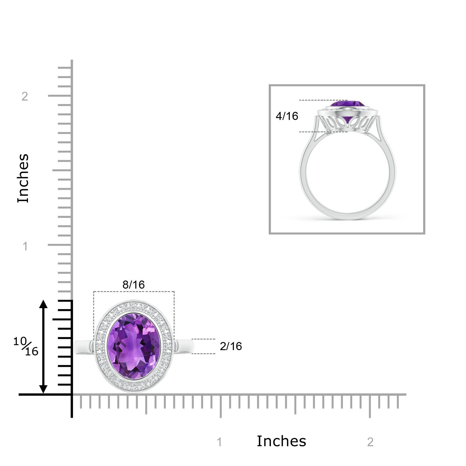 AAA - Amethyst / 2.44 CT / 14 KT White Gold