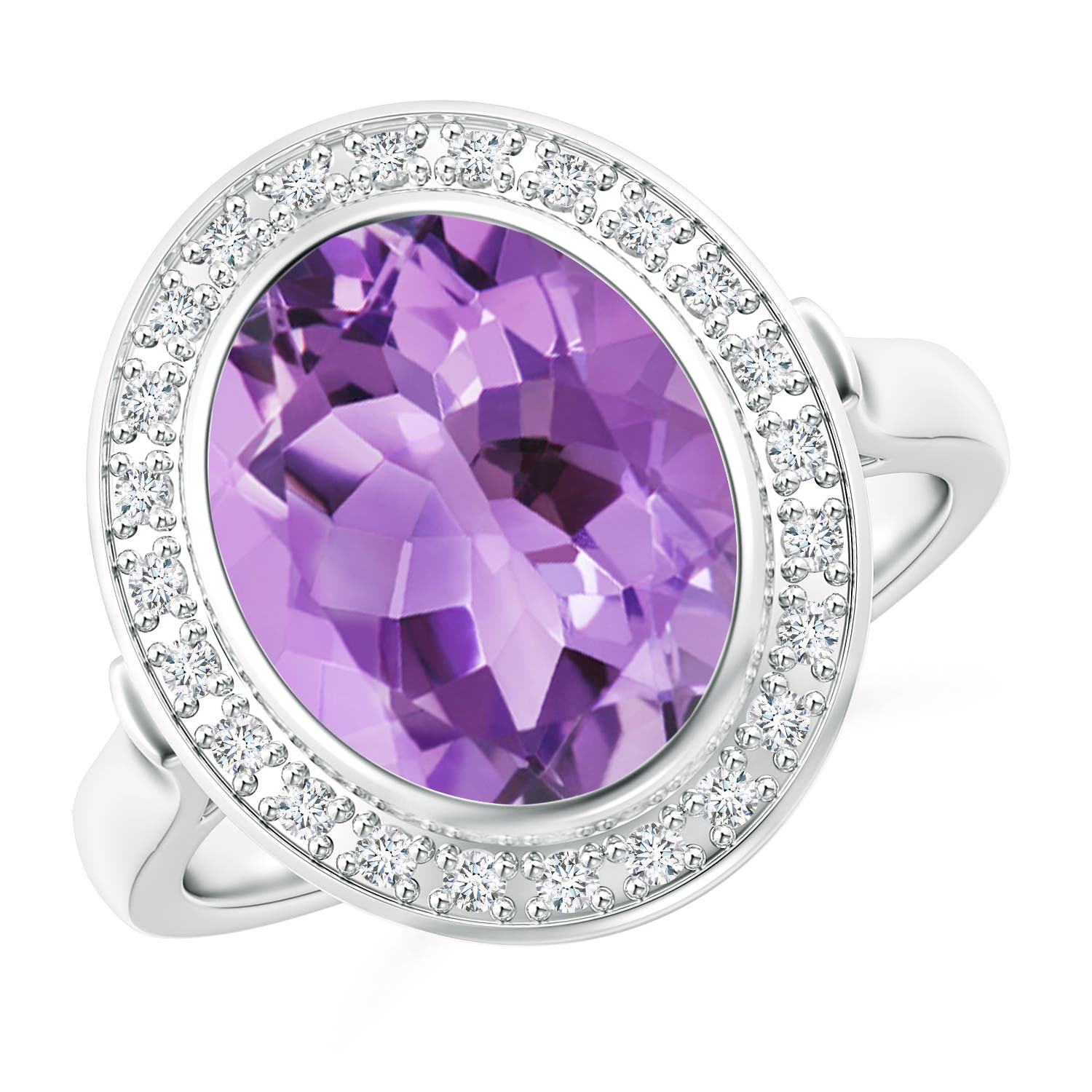 A - Amethyst / 3.34 CT / 14 KT White Gold