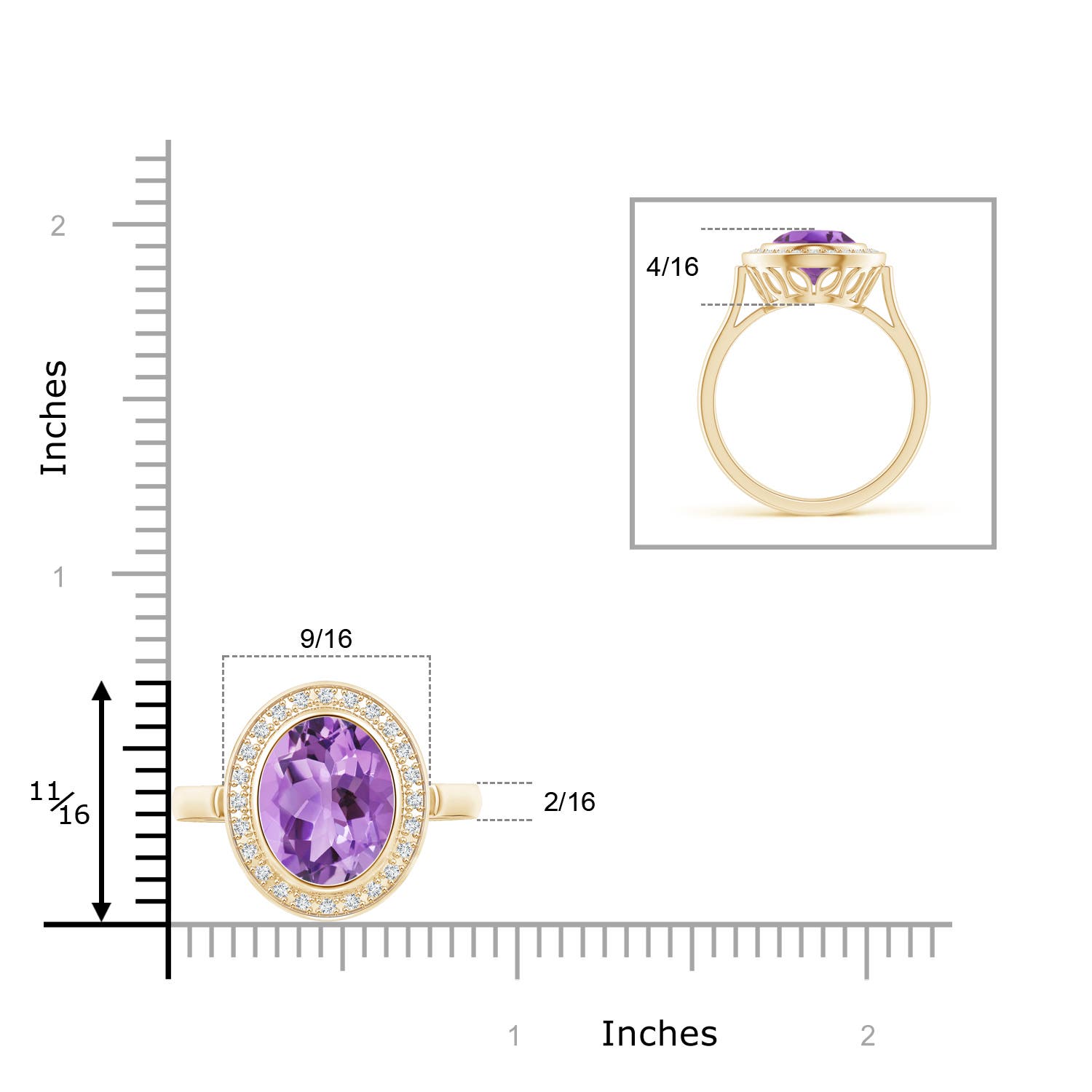 A - Amethyst / 3.34 CT / 14 KT Yellow Gold