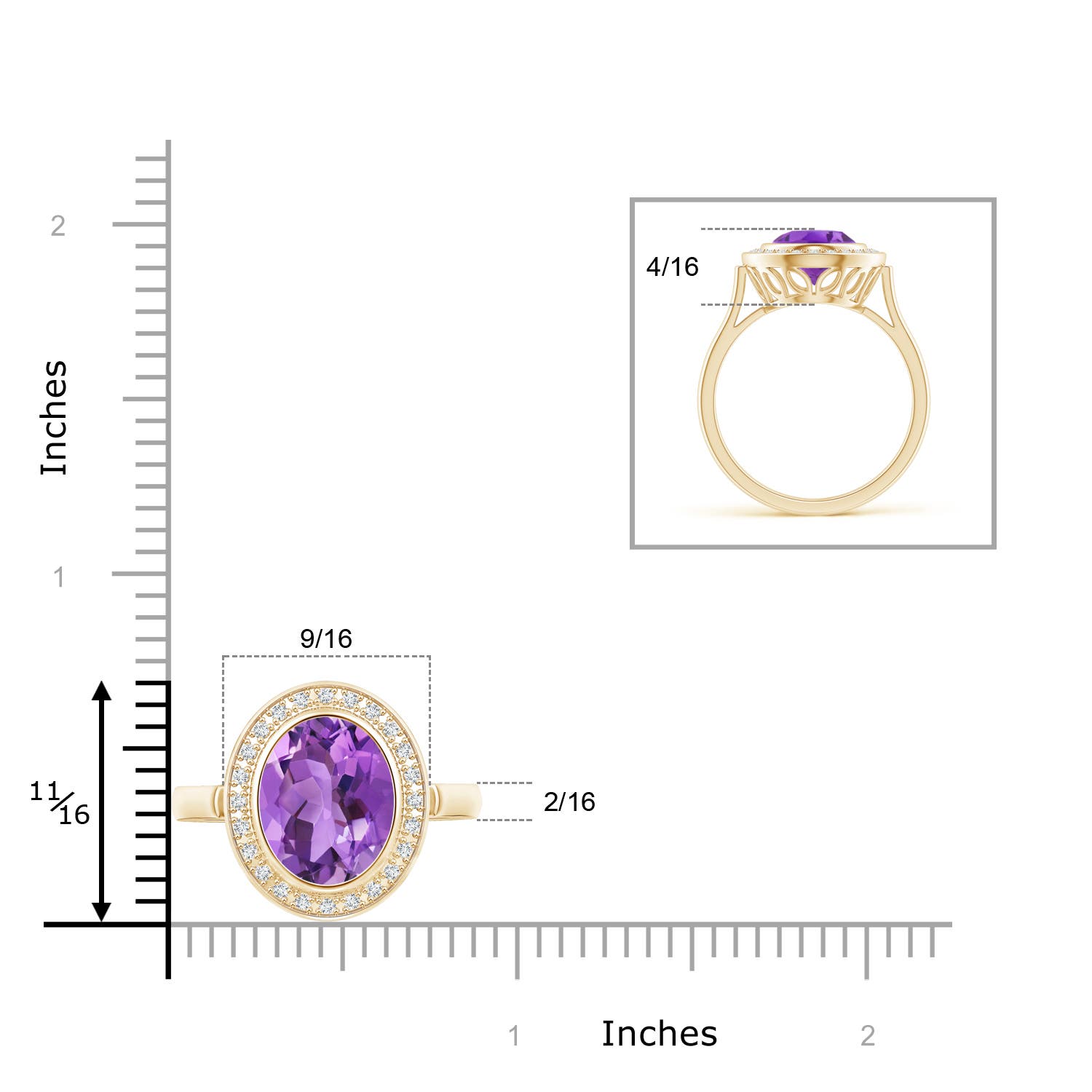 AA - Amethyst / 3.34 CT / 14 KT Yellow Gold