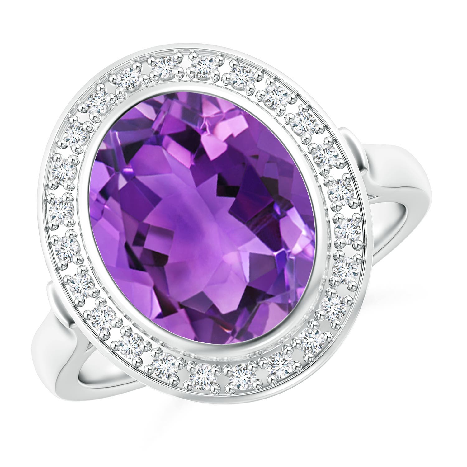 AAA - Amethyst / 3.34 CT / 14 KT White Gold
