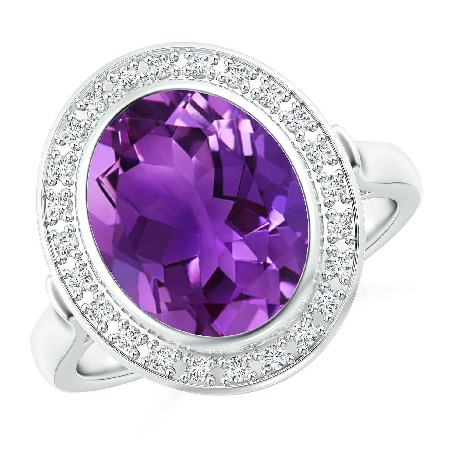 AAAA - Amethyst / 3.34 CT / 14 KT White Gold