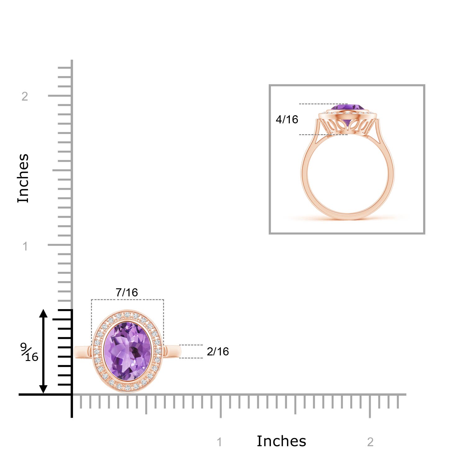 A - Amethyst / 1.71 CT / 14 KT Rose Gold