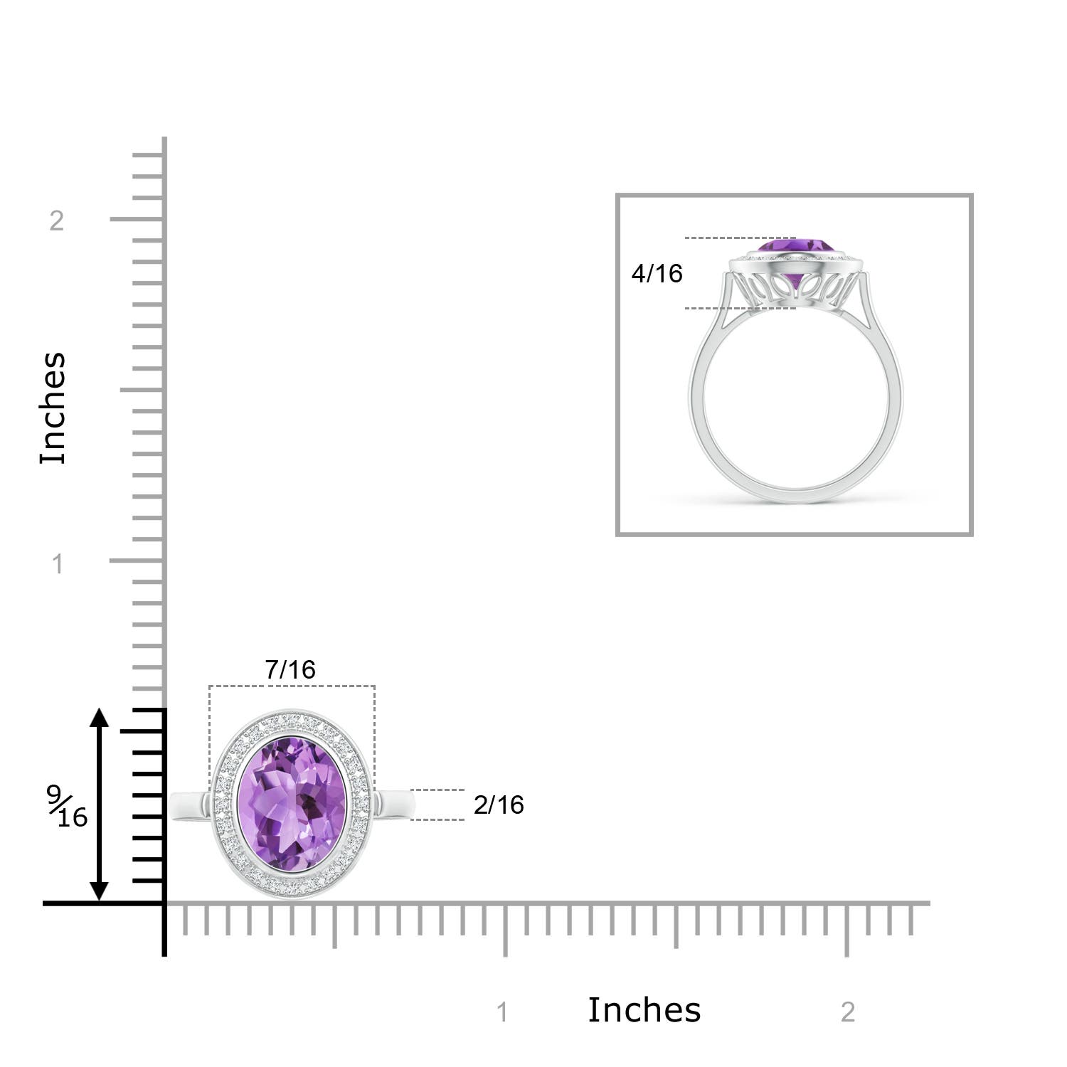 A - Amethyst / 1.71 CT / 14 KT White Gold