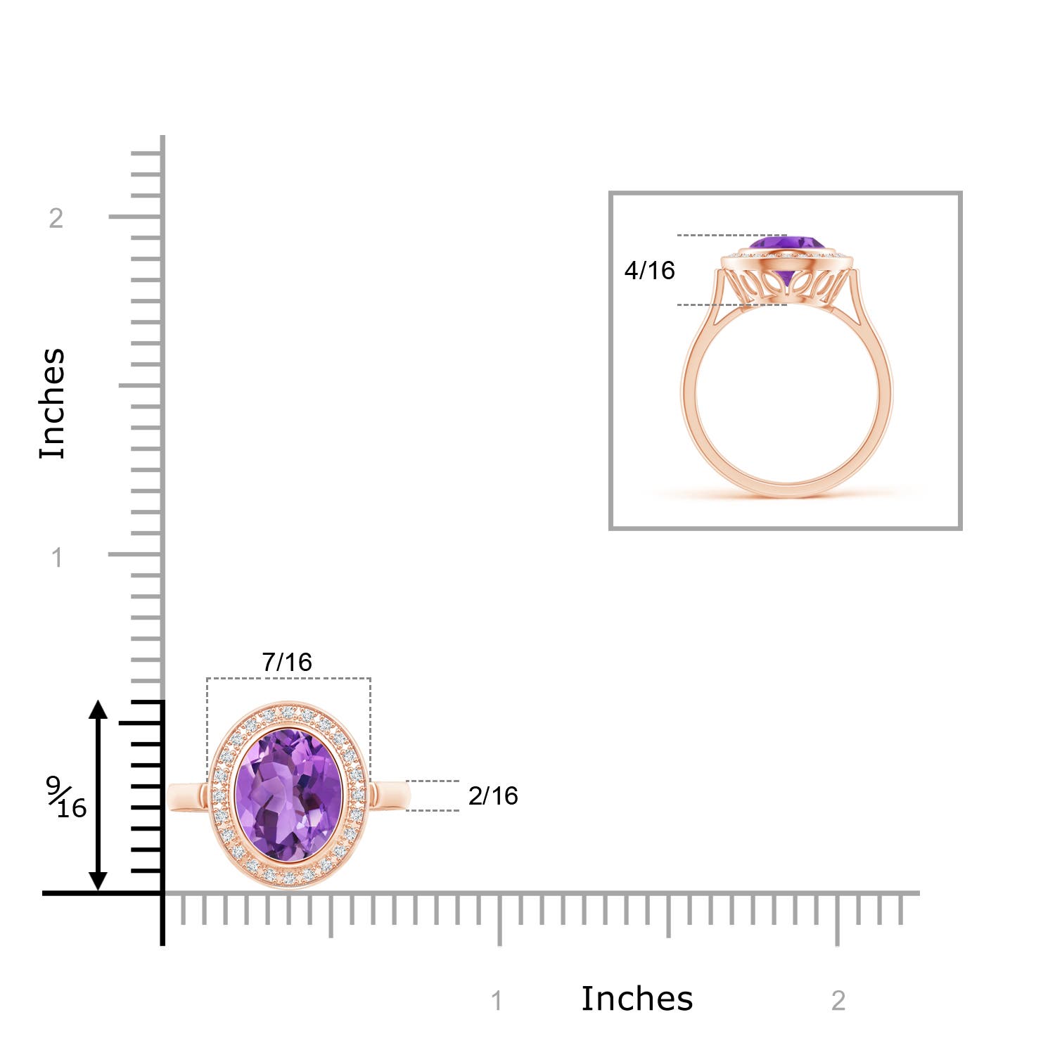 AA - Amethyst / 1.71 CT / 14 KT Rose Gold