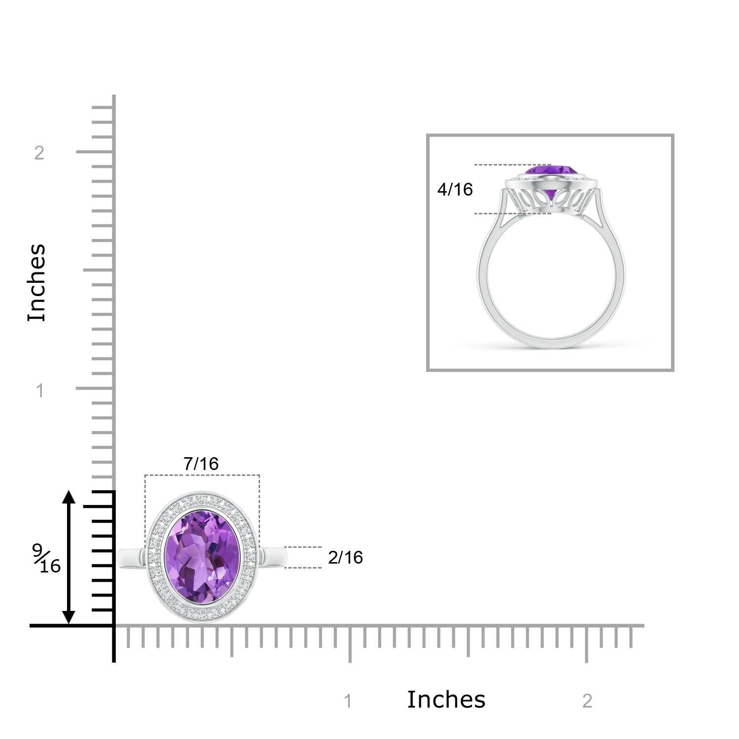 AA - Amethyst / 1.71 CT / 14 KT White Gold