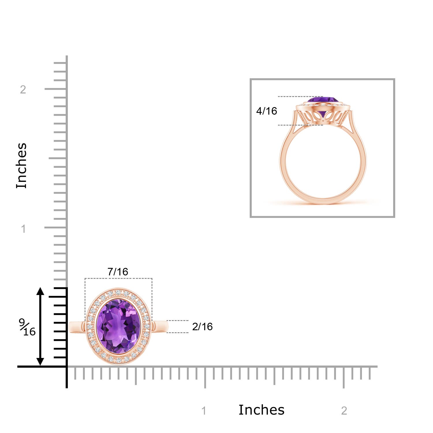 AAA - Amethyst / 1.71 CT / 14 KT Rose Gold