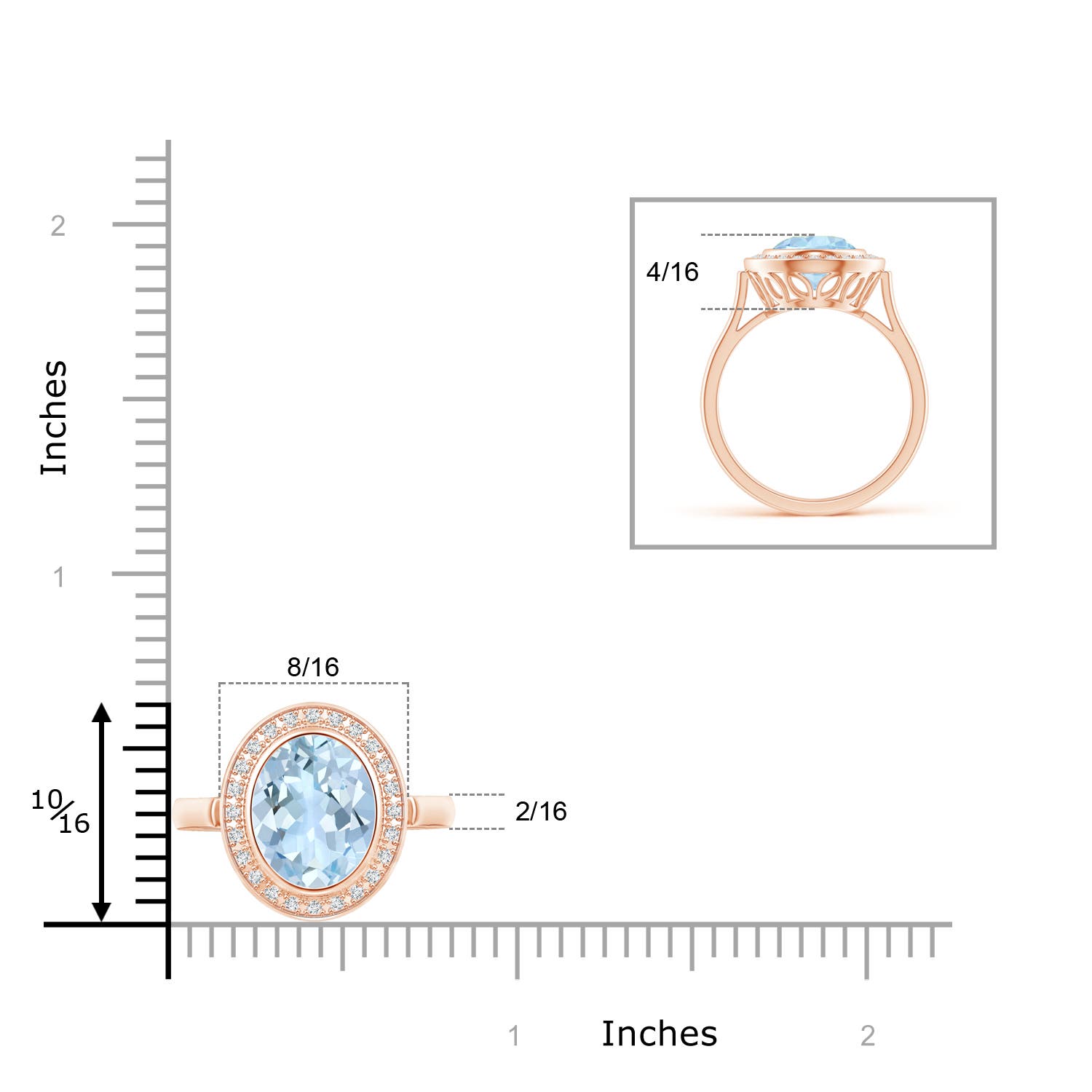 AA - Aquamarine / 2.36 CT / 14 KT Rose Gold