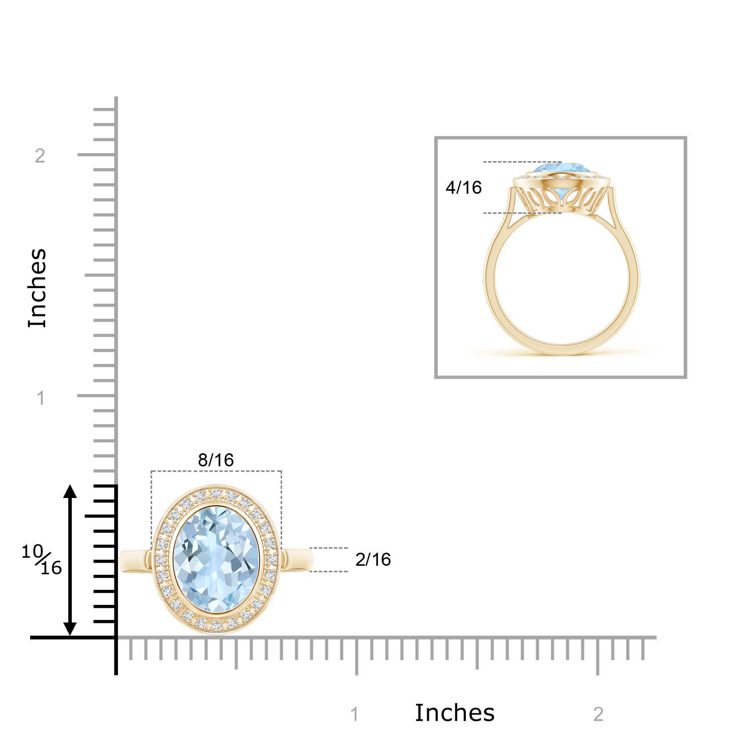 AA - Aquamarine / 2.36 CT / 14 KT Yellow Gold