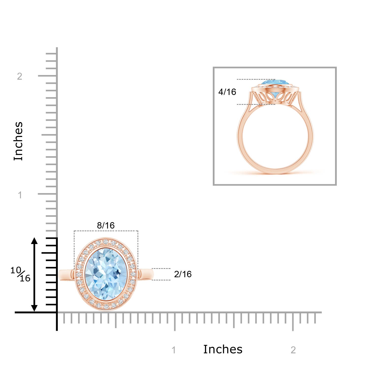 AAA - Aquamarine / 2.36 CT / 14 KT Rose Gold