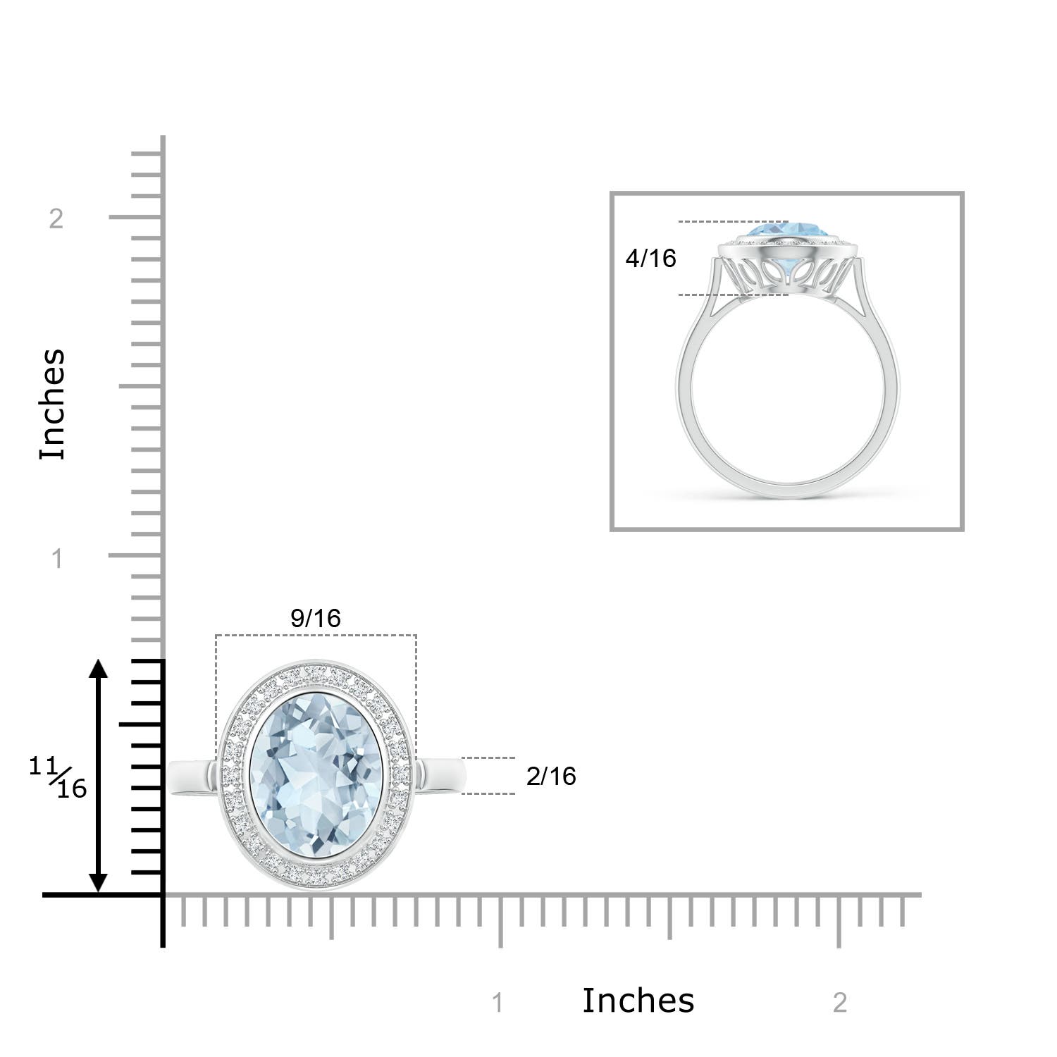 A - Aquamarine / 3.19 CT / 14 KT White Gold