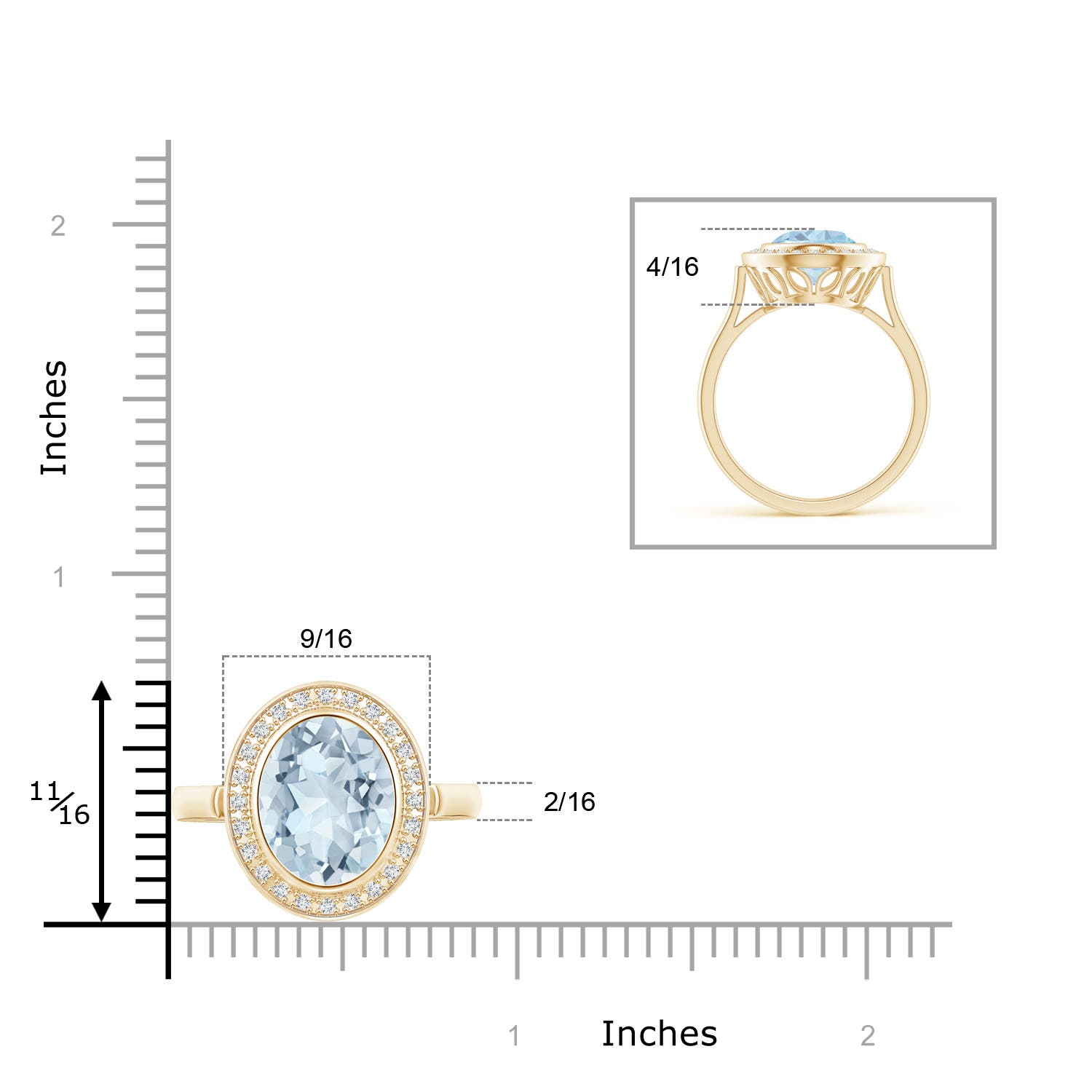 A - Aquamarine / 3.19 CT / 14 KT Yellow Gold