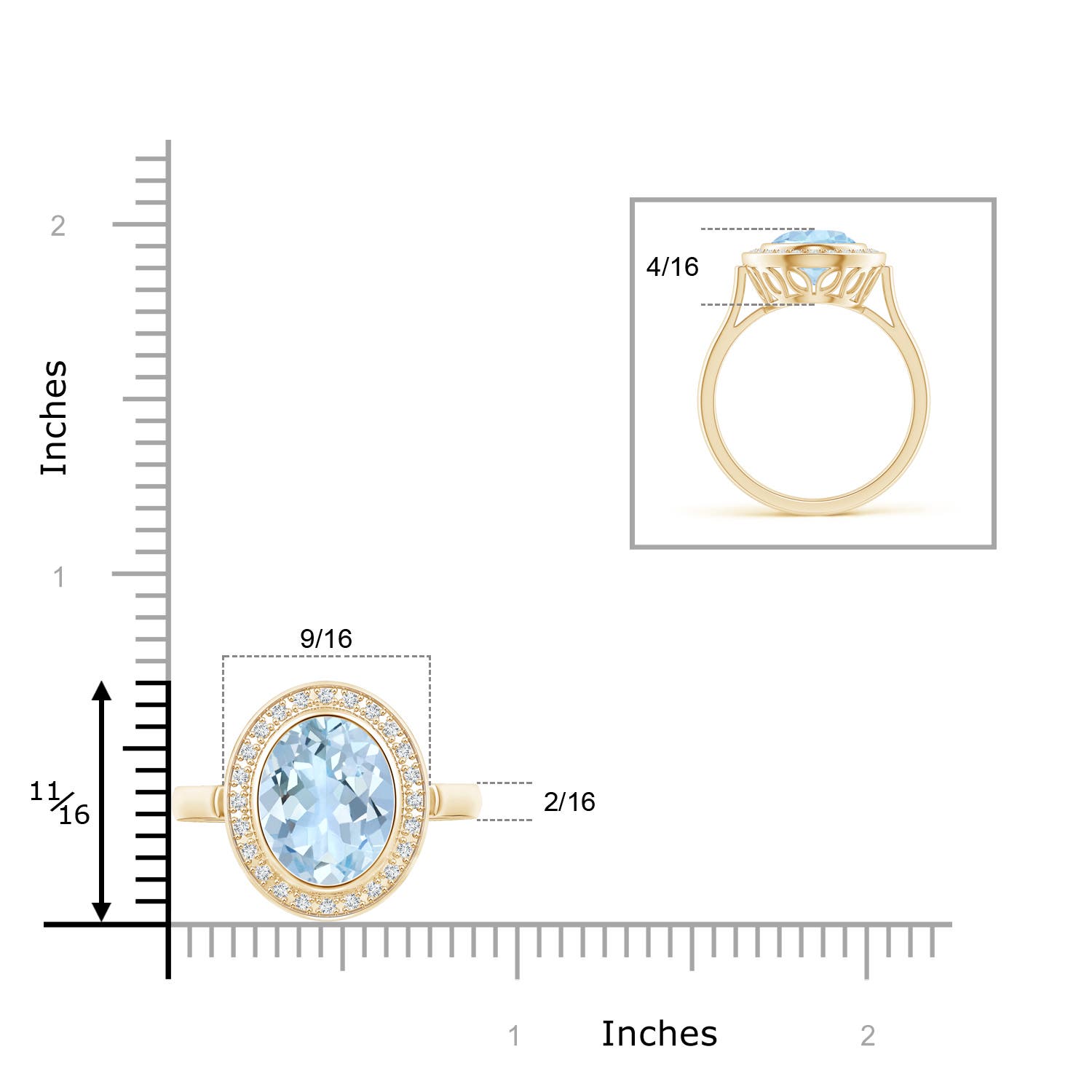 AA - Aquamarine / 3.19 CT / 14 KT Yellow Gold