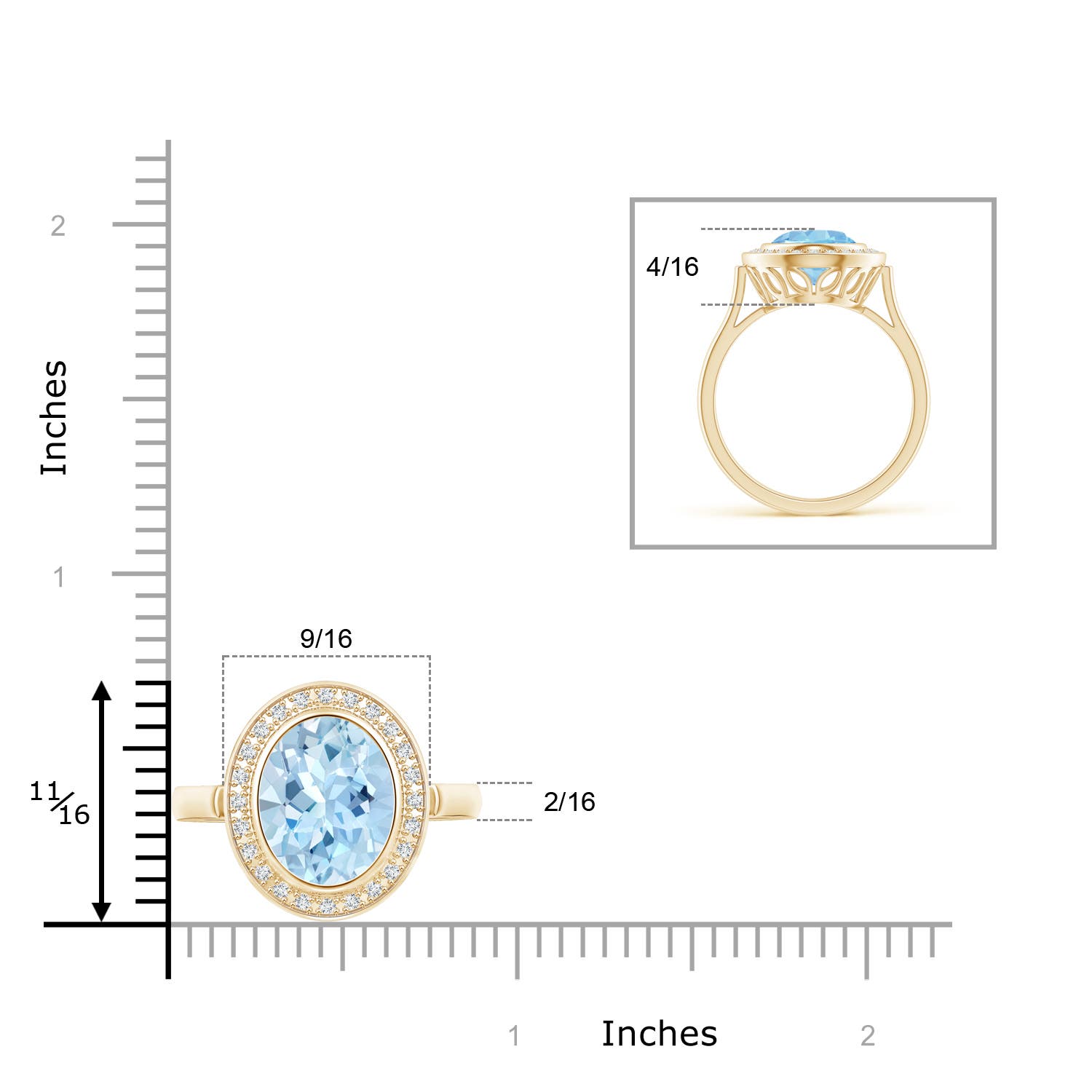 AAA - Aquamarine / 3.19 CT / 14 KT Yellow Gold