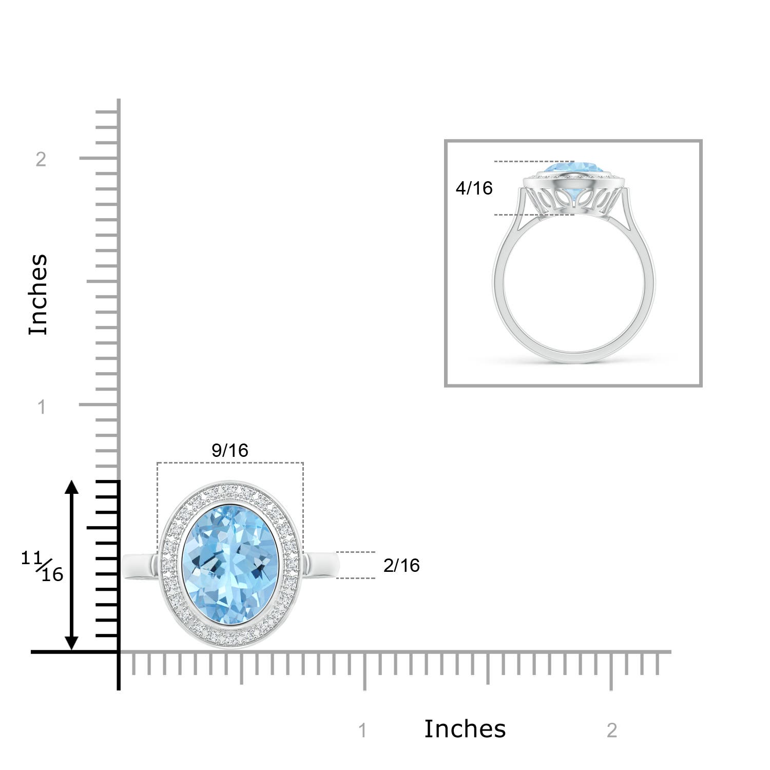 AAAA - Aquamarine / 3.19 CT / 14 KT White Gold