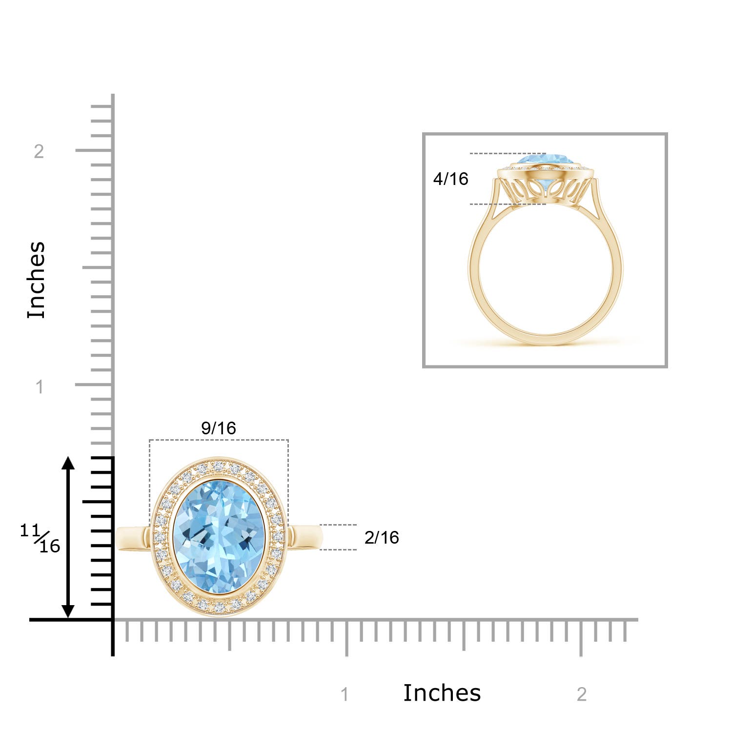 AAAA - Aquamarine / 3.19 CT / 14 KT Yellow Gold