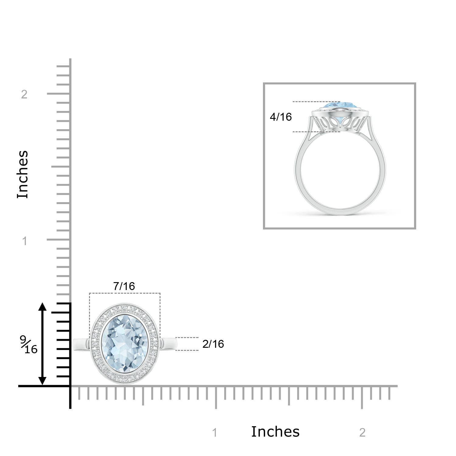 A - Aquamarine / 1.6 CT / 14 KT White Gold