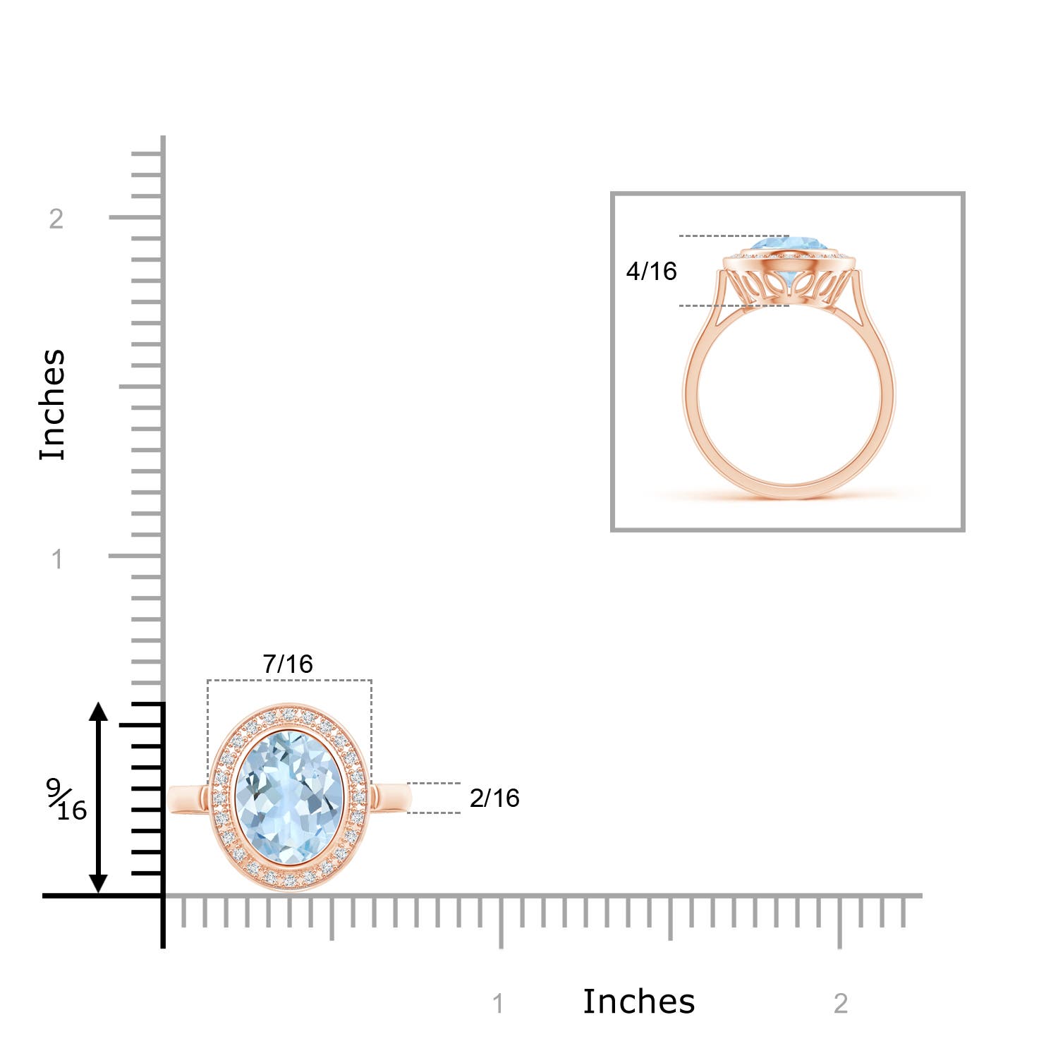 AA - Aquamarine / 1.6 CT / 14 KT Rose Gold