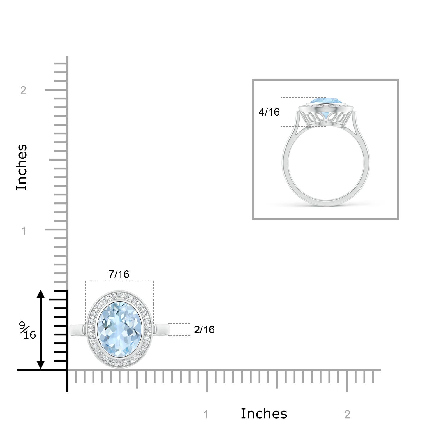 AA - Aquamarine / 1.6 CT / 14 KT White Gold