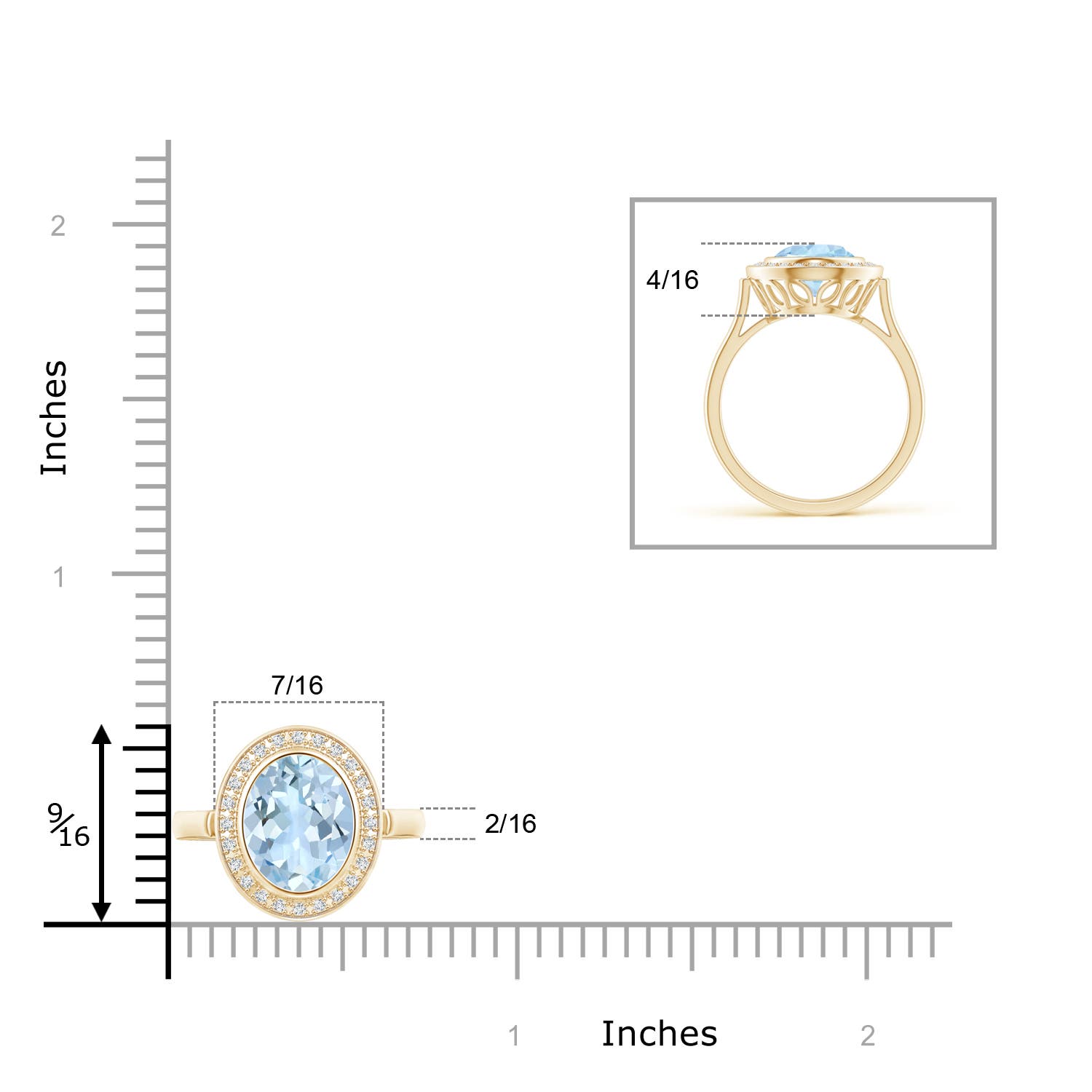 AA - Aquamarine / 1.6 CT / 14 KT Yellow Gold