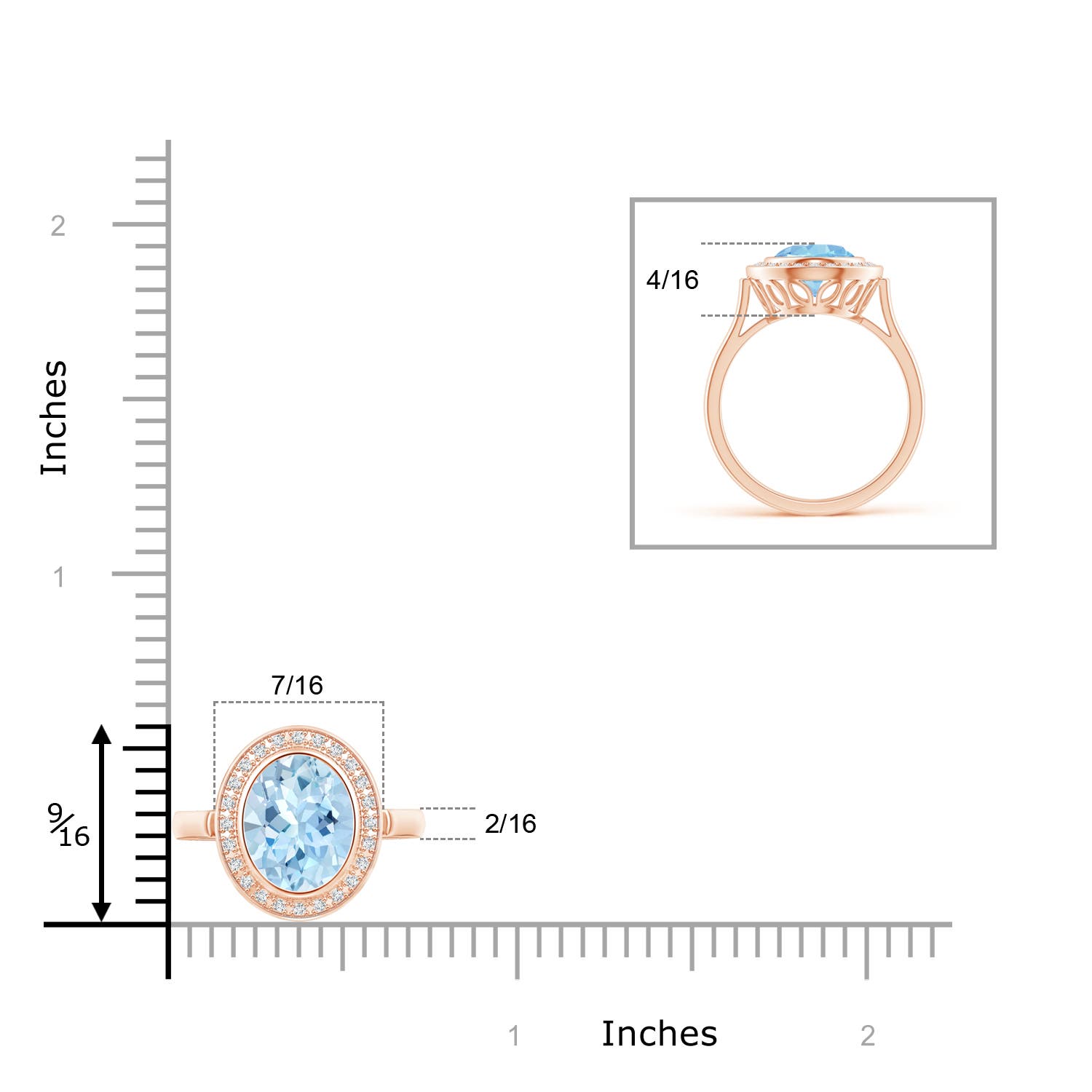 AAA - Aquamarine / 1.6 CT / 14 KT Rose Gold