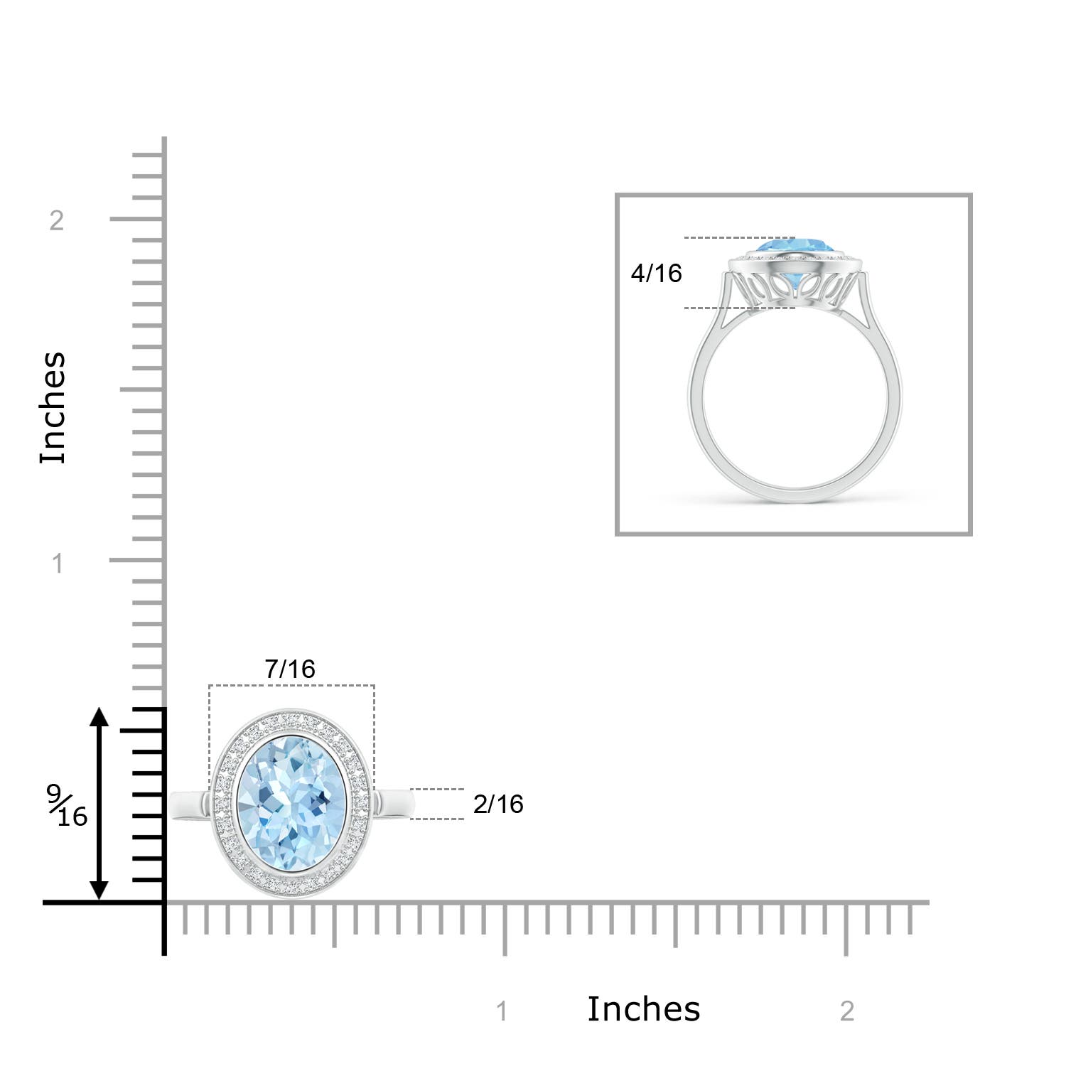 AAA - Aquamarine / 1.6 CT / 14 KT White Gold