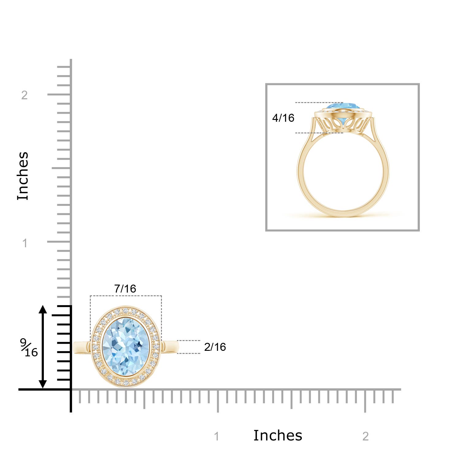 AAA - Aquamarine / 1.6 CT / 14 KT Yellow Gold