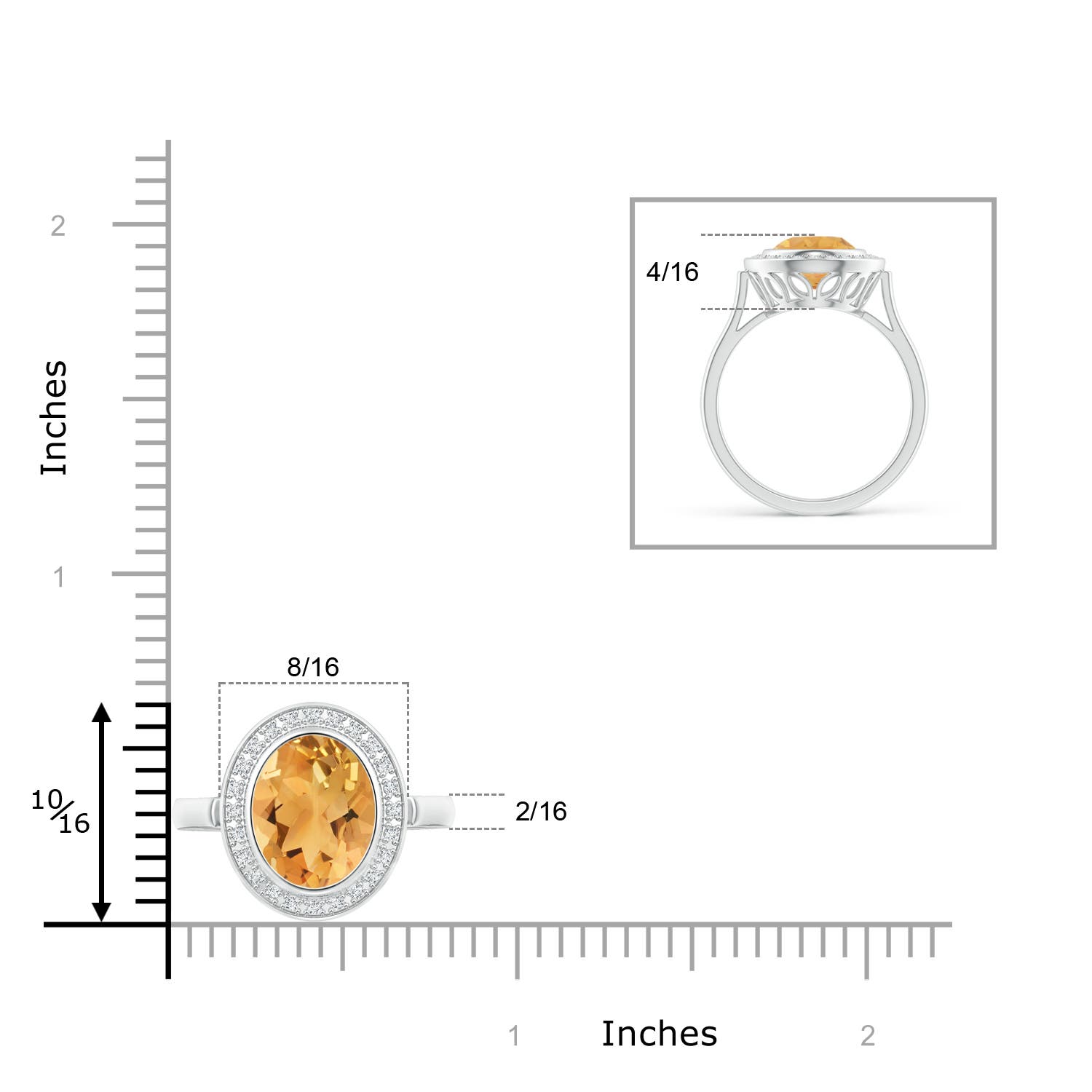 A - Citrine / 2.66 CT / 14 KT White Gold