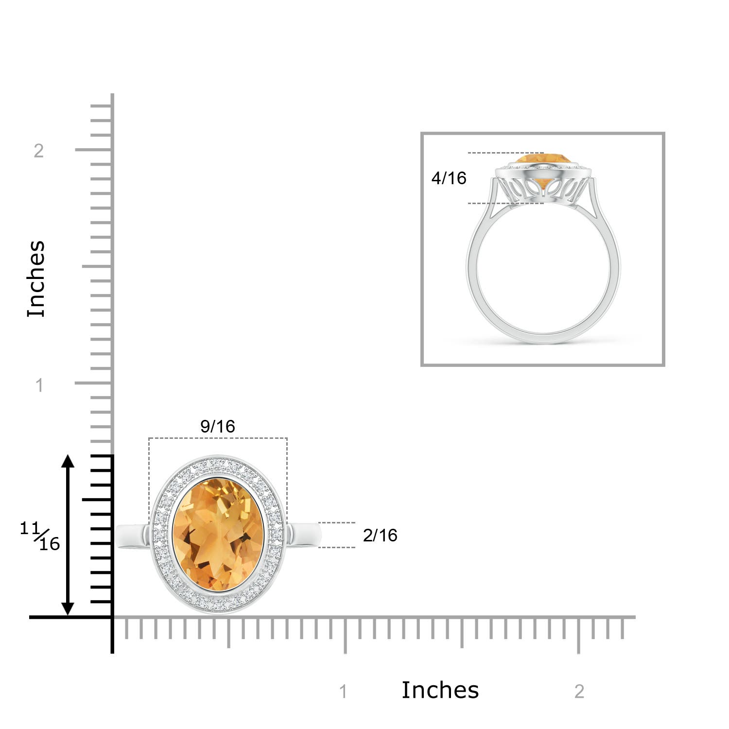 A - Citrine / 3.59 CT / 14 KT White Gold