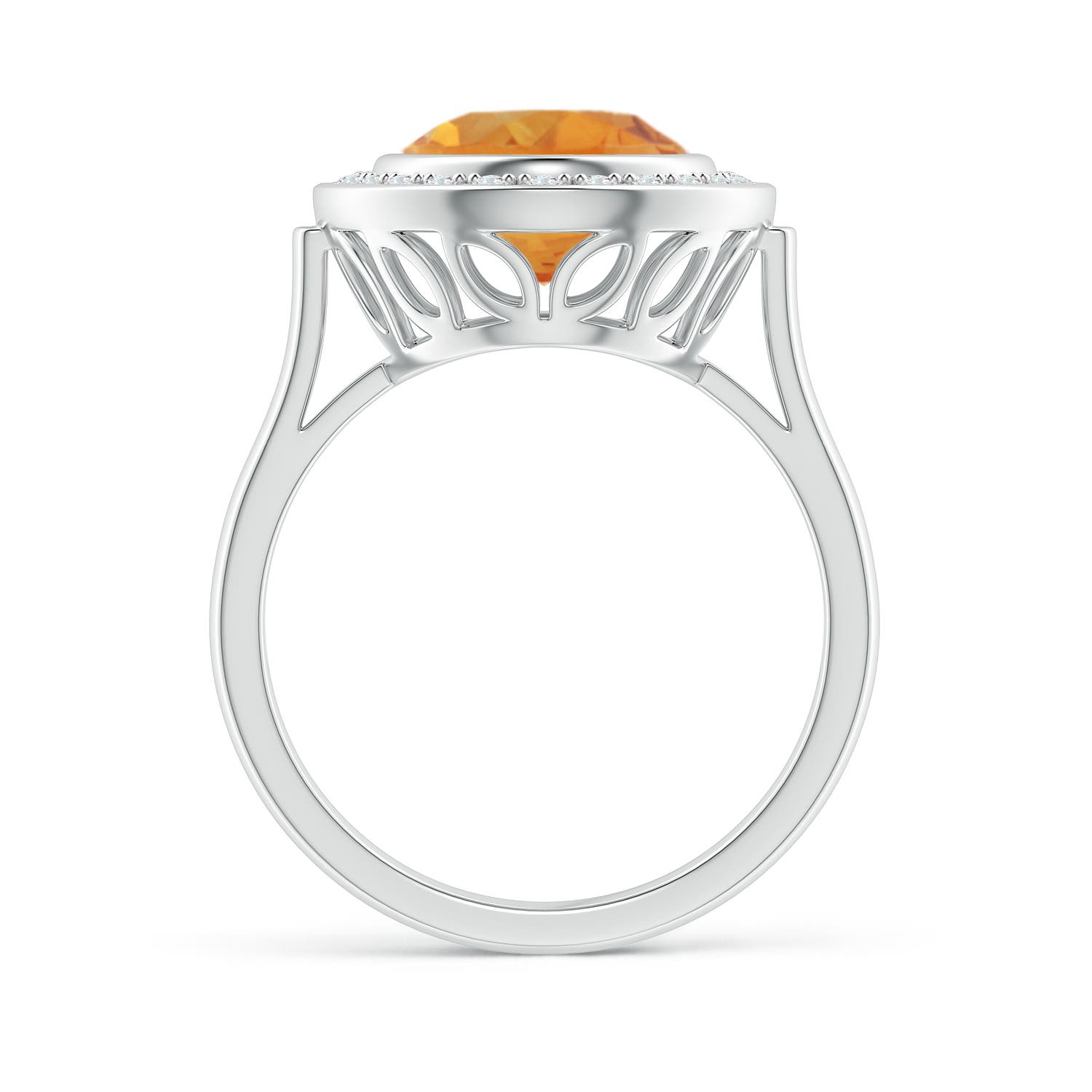 AA - Citrine / 3.59 CT / 14 KT White Gold