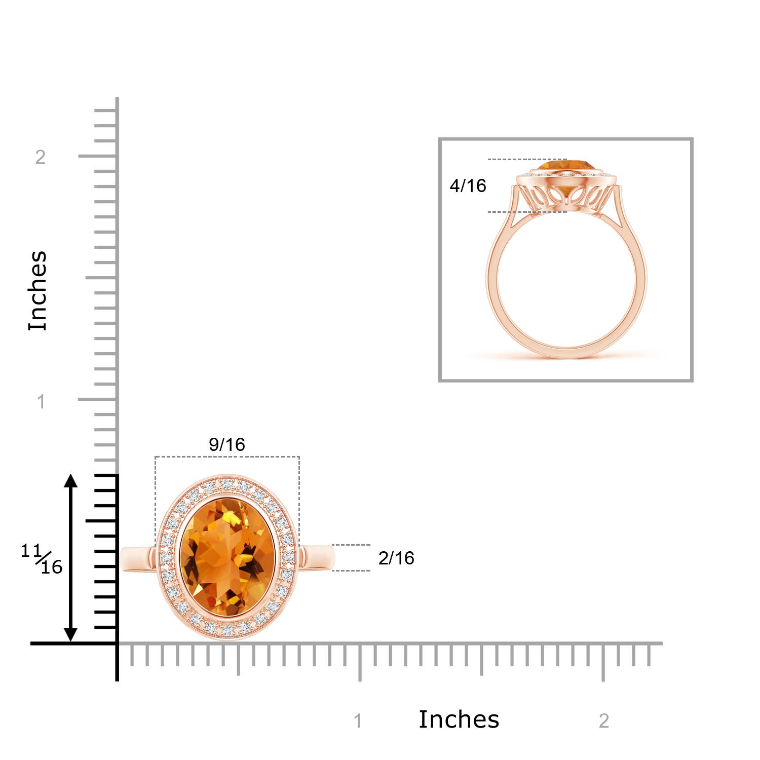 AAA - Citrine / 3.59 CT / 14 KT Rose Gold