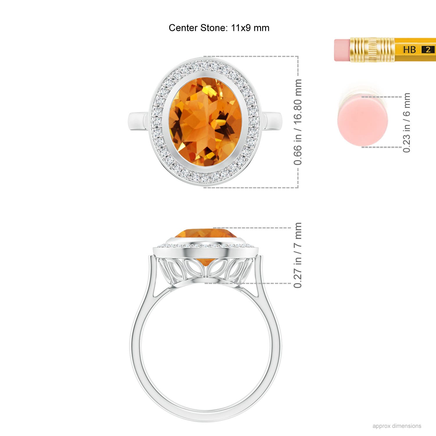 AAA - Citrine / 3.59 CT / 14 KT White Gold