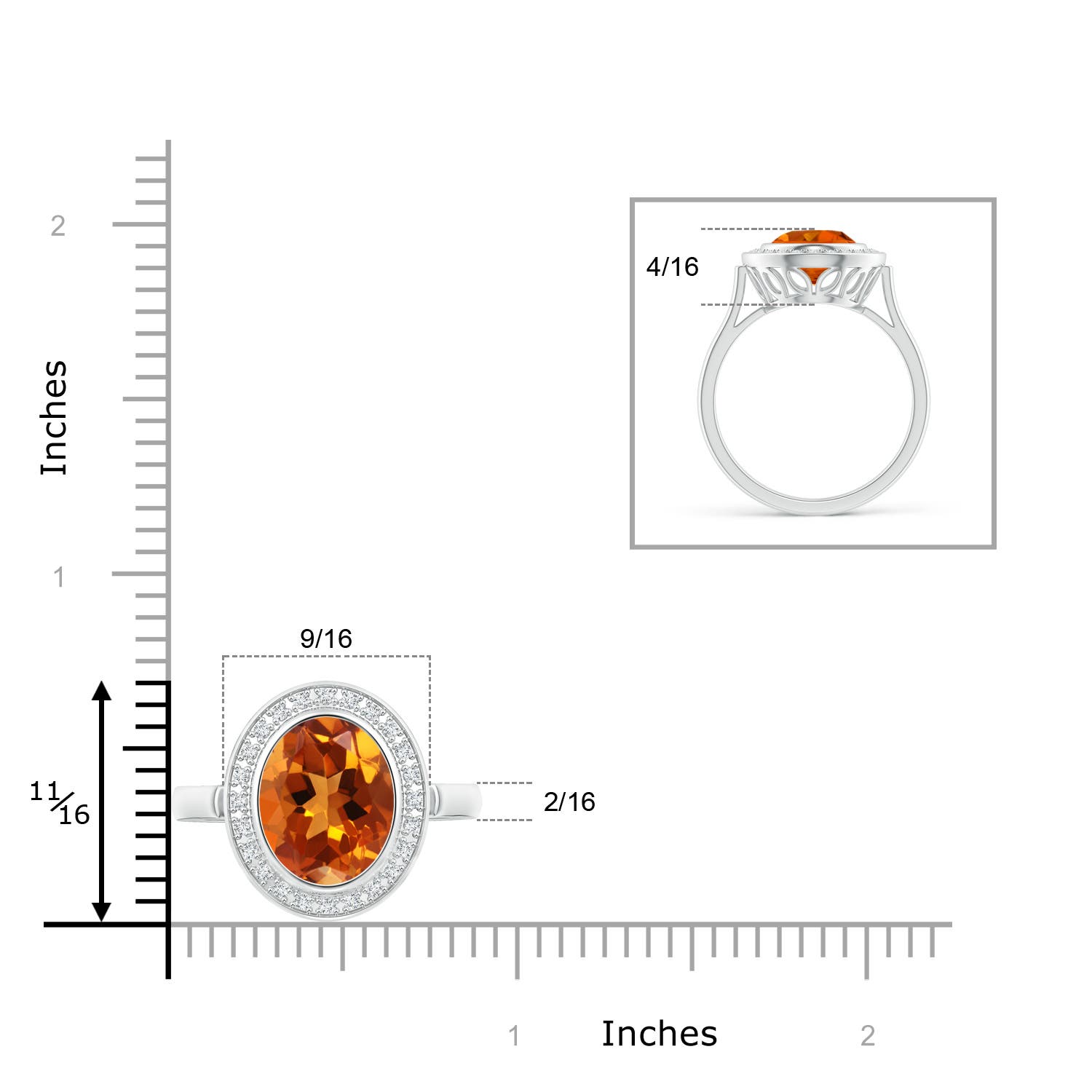 AAAA - Citrine / 3.59 CT / 14 KT White Gold